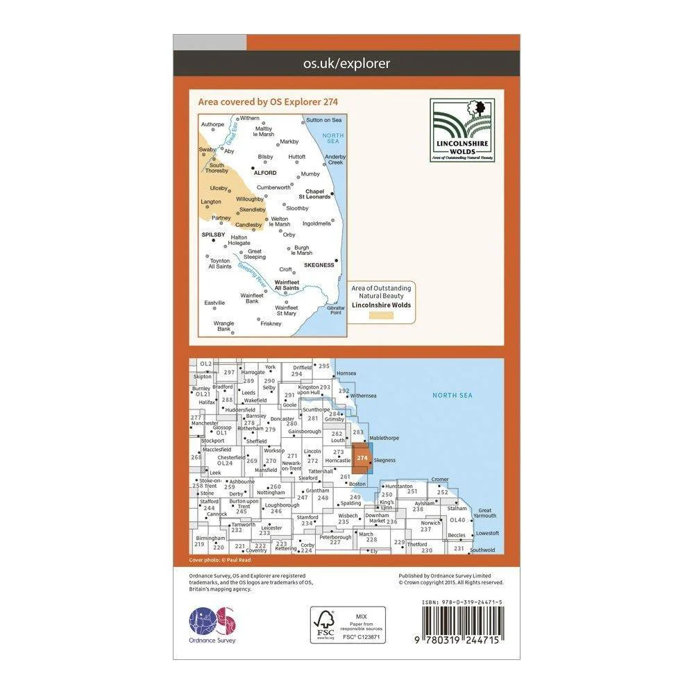Explorer 274 Skegness, Alford & Spilsby Map With Digital Version - Image 2