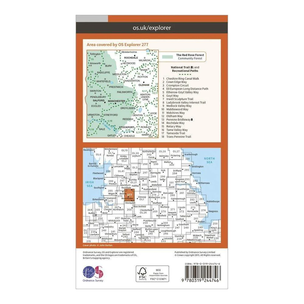 Explorer 277 Manchester & Salford Map With Digital Version - Image 2