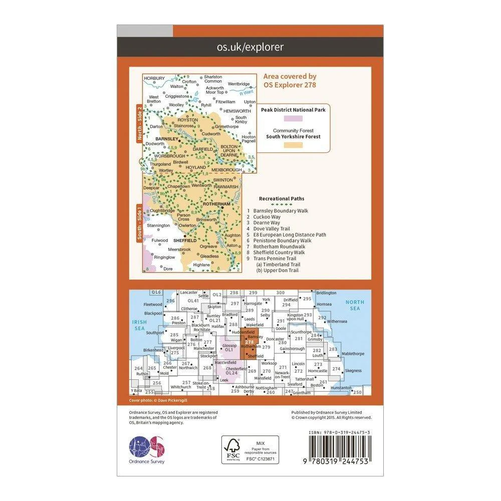 Explorer 278 Sheffield & Barnsley Map With Digital Version - Image 2