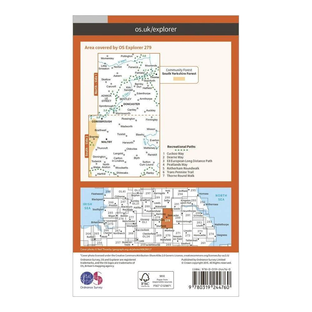 Explorer 279 Doncaster Map With Digital Version - Image 2