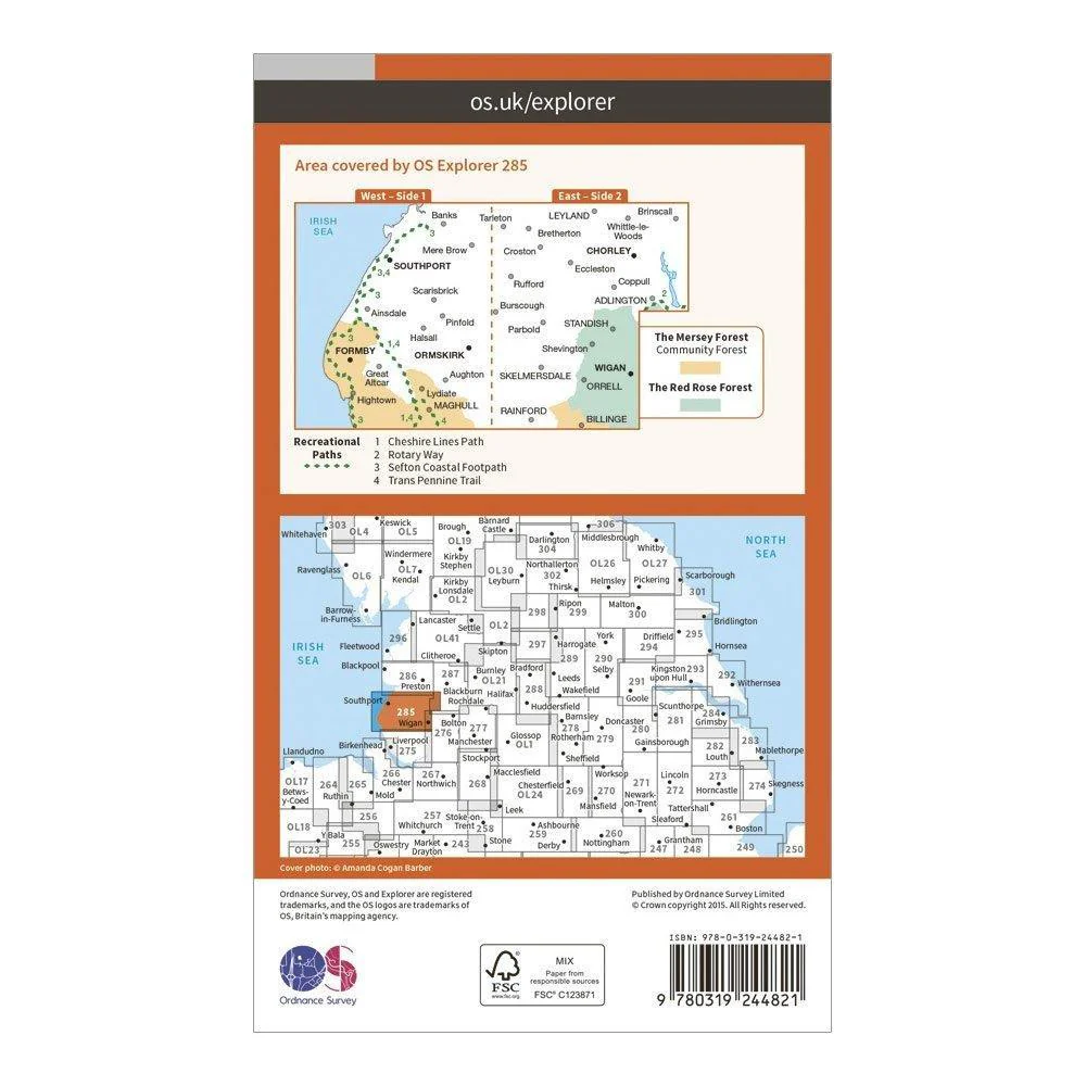 Explorer 285 Southport & Chorley Map With Digital Version - Image 2