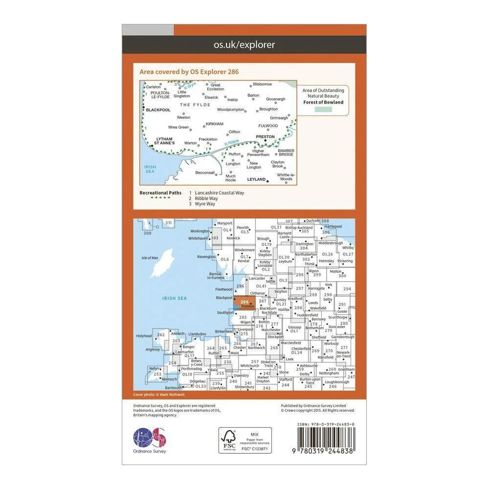 Explorer 286 Blackpool  Preston Map With Digital Version - Image 2