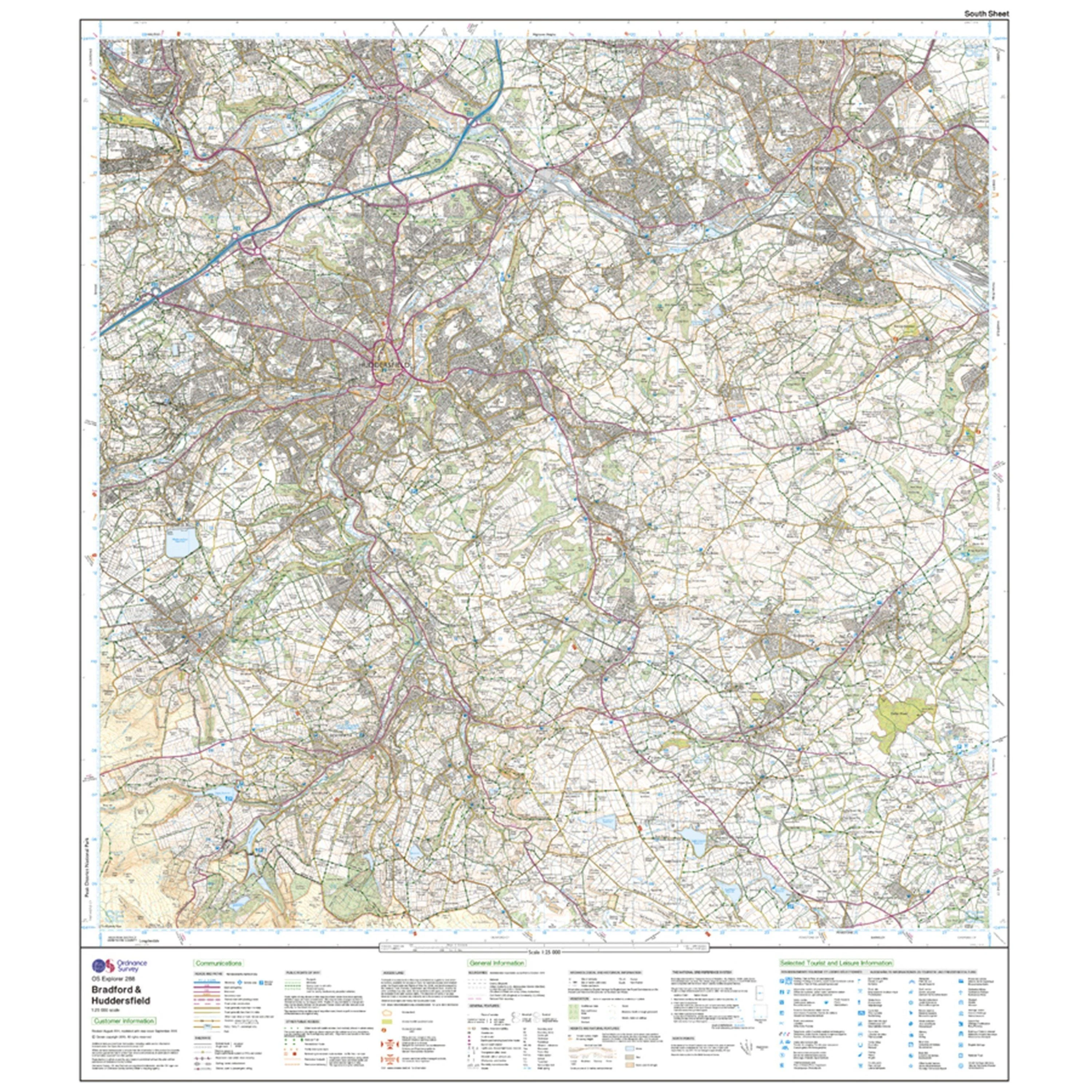 Explorer 288 Bradford & Huddersfield Map With Digital Version - Image 4