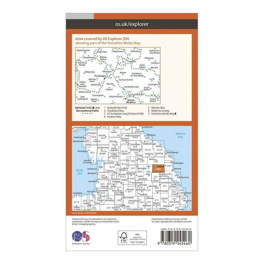 Explorer 294 Market Weighton & Yorkshire Wolds Central Map With Digital Version - Image 2