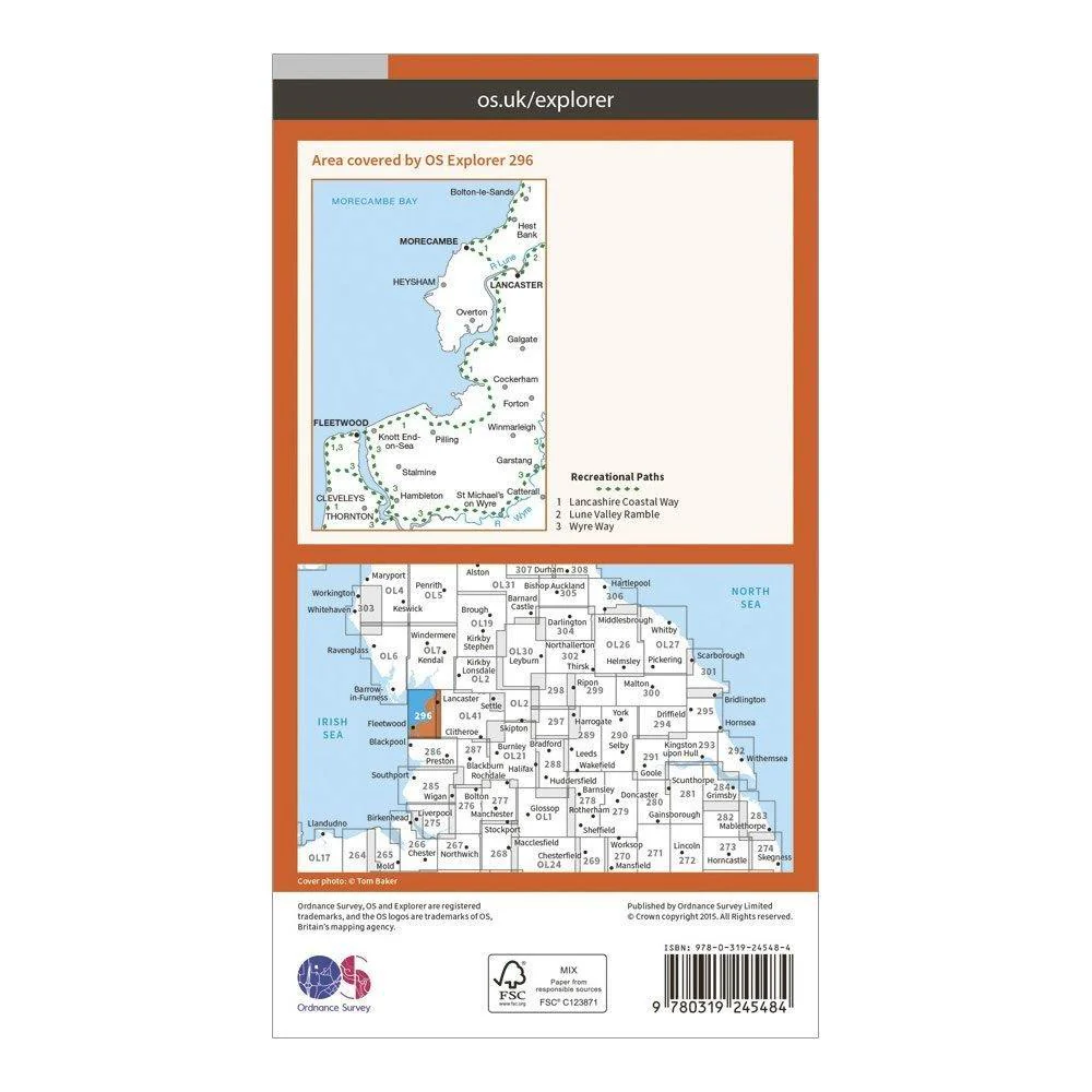 Explorer 296 Lancaster, Morecambe & Fleetwood Map With Digital Version - Image 2