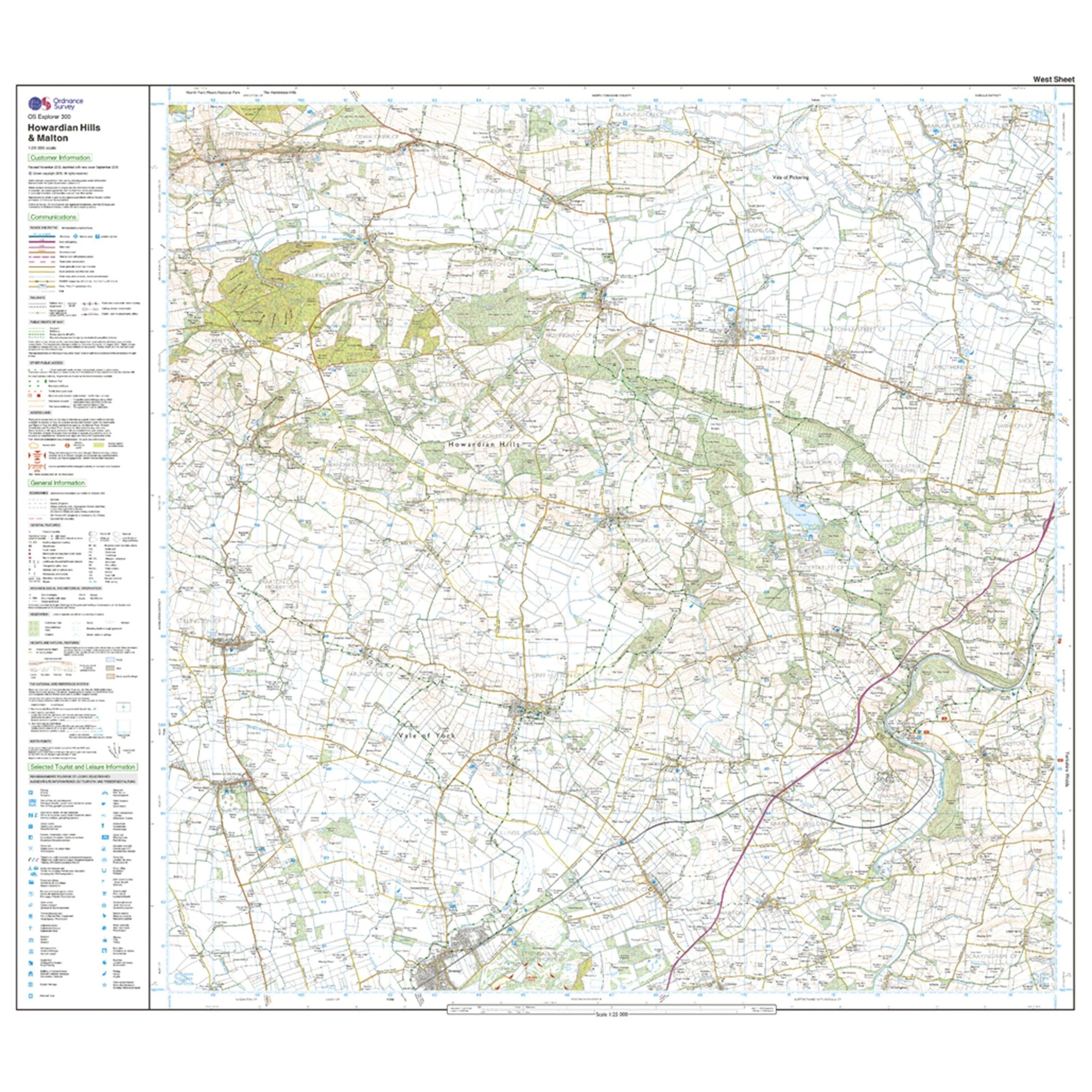 Explorer 300 Howardian Hills & Malton Map With Digital Version - Image 4