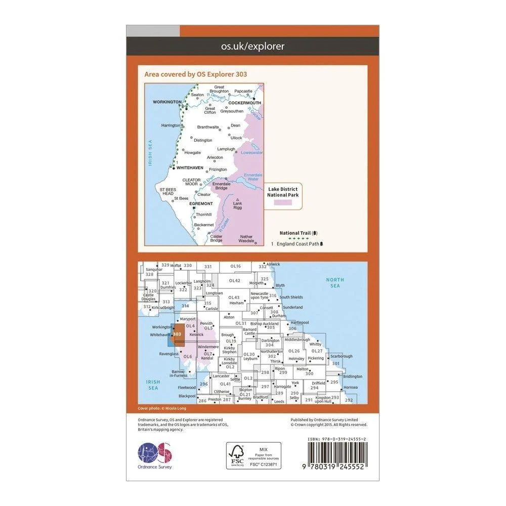 Explorer 303 Whitehaven & Workington Map With Digital Version - Image 2