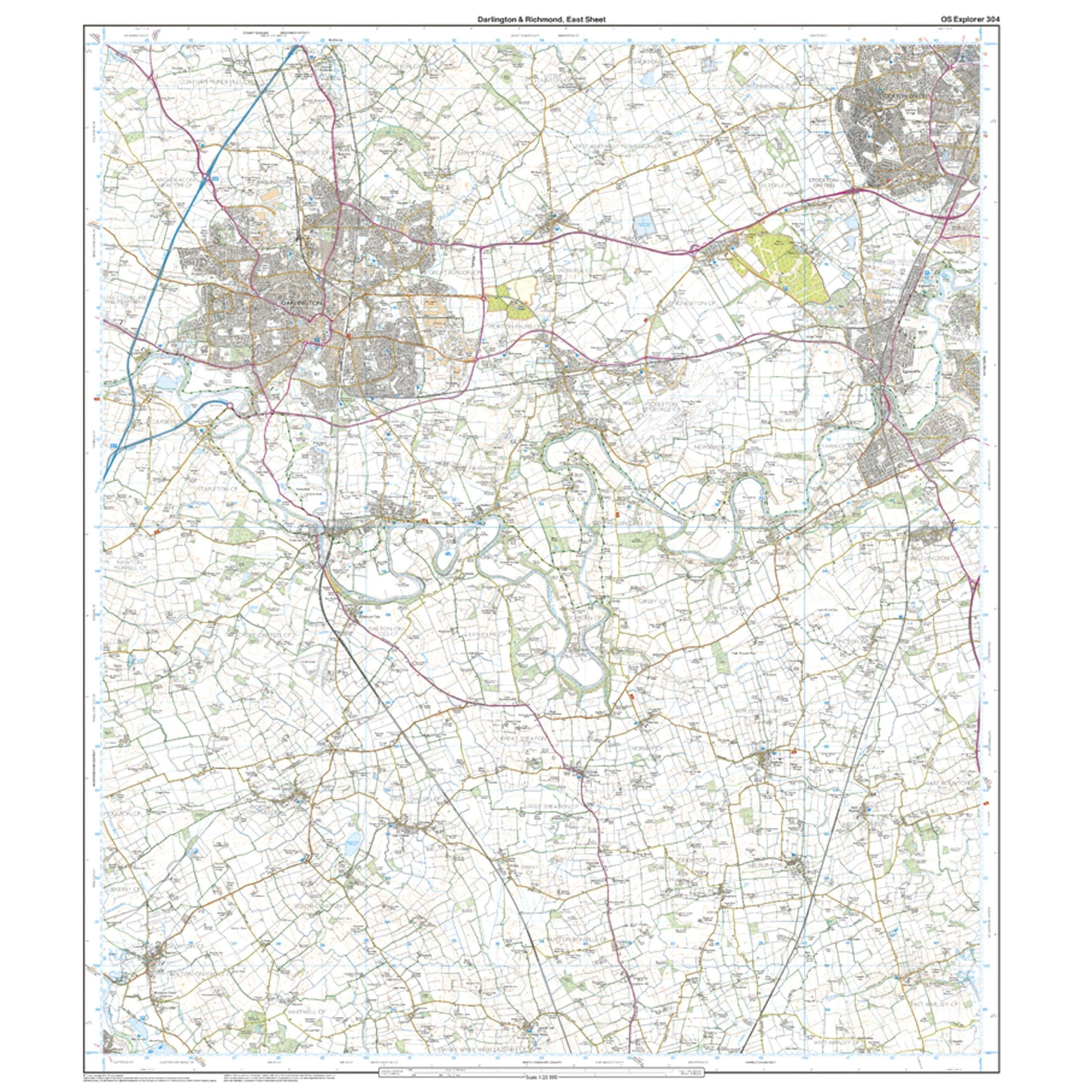 Explorer 304 Darlington & Richmond Map With Digital Version - Image 3