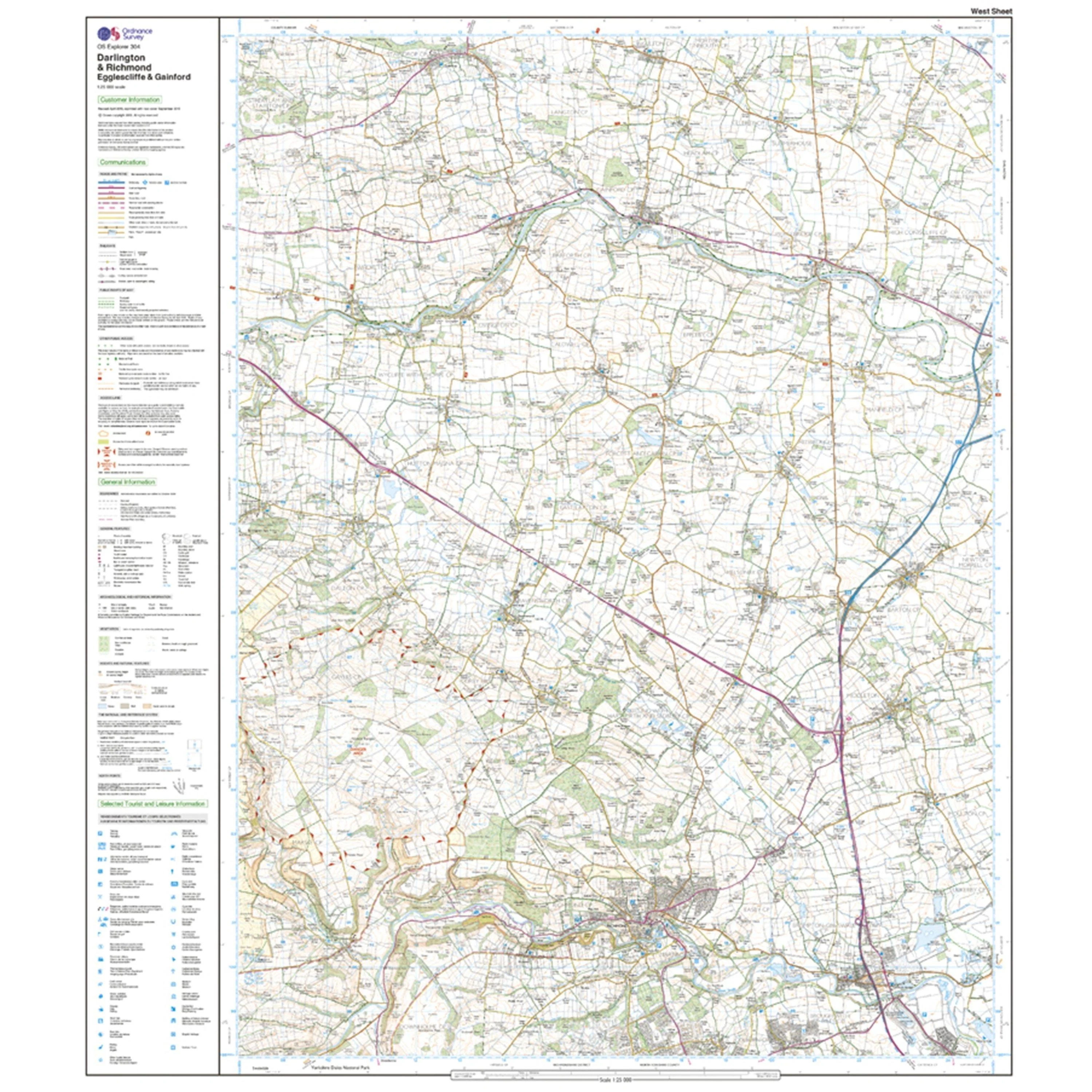 Explorer 304 Darlington & Richmond Map With Digital Version - Image 4