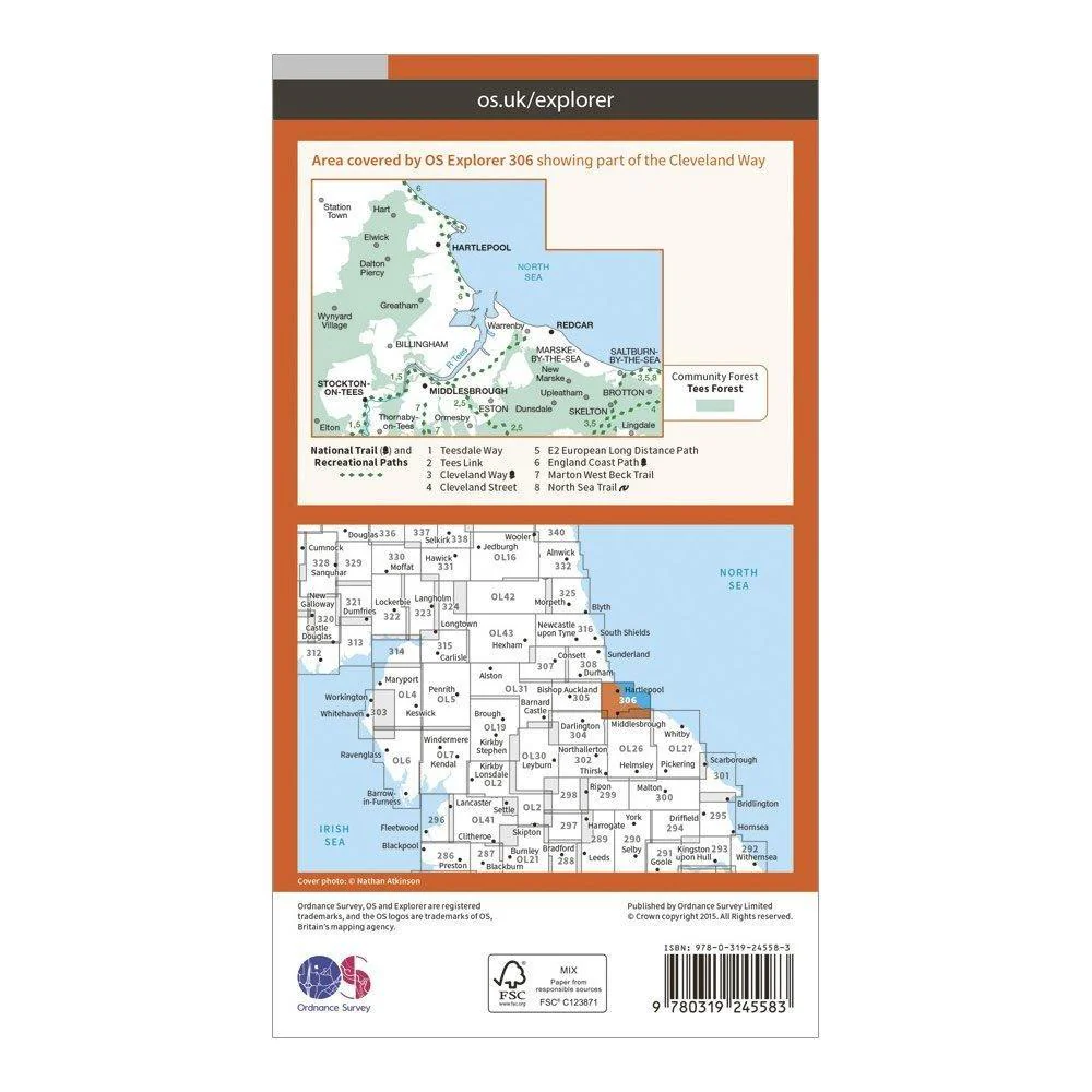 Explorer 306 Middlesbrough & Hartlepool Map With Digital Version - Image 2