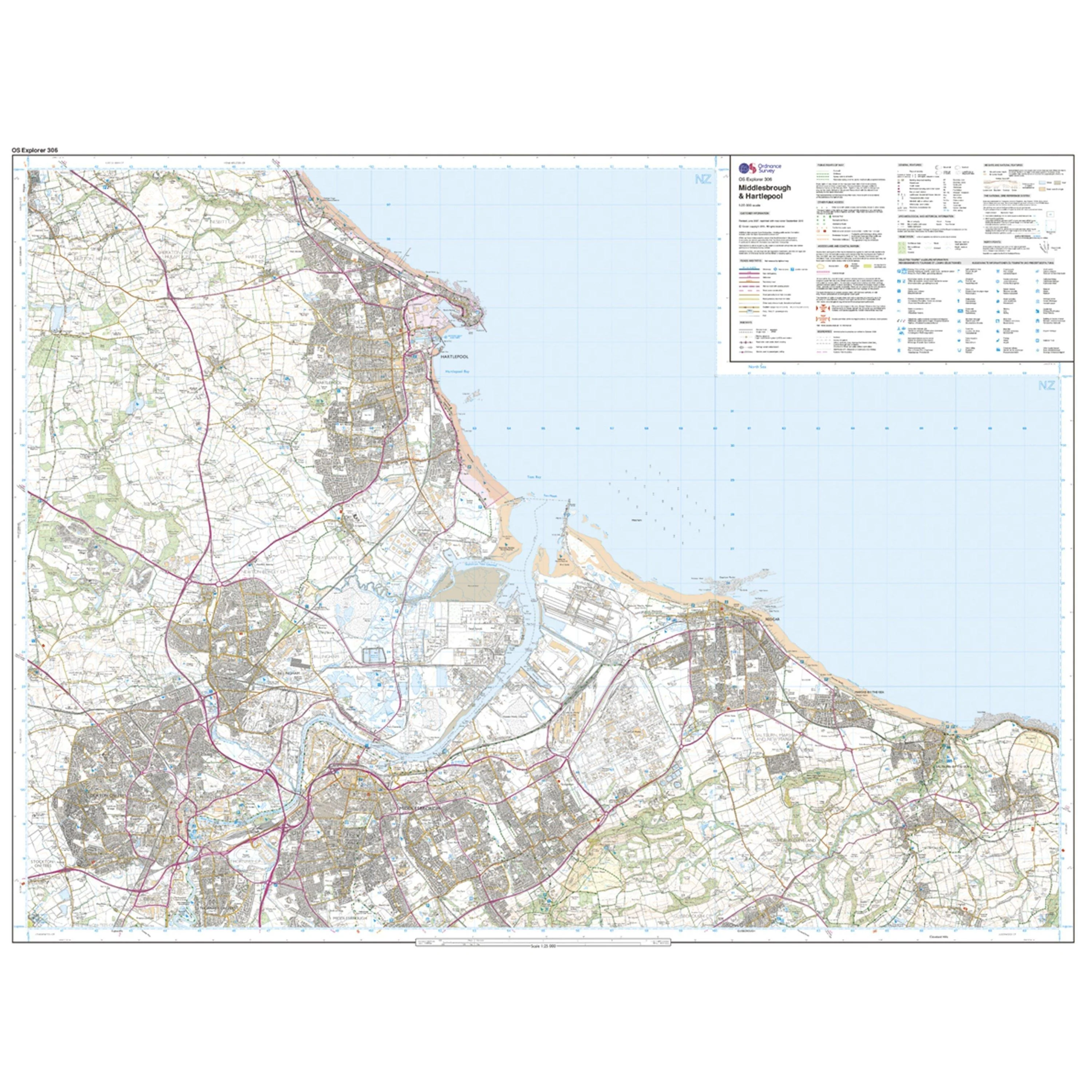 Explorer 306 Middlesbrough & Hartlepool Map With Digital Version - Image 3