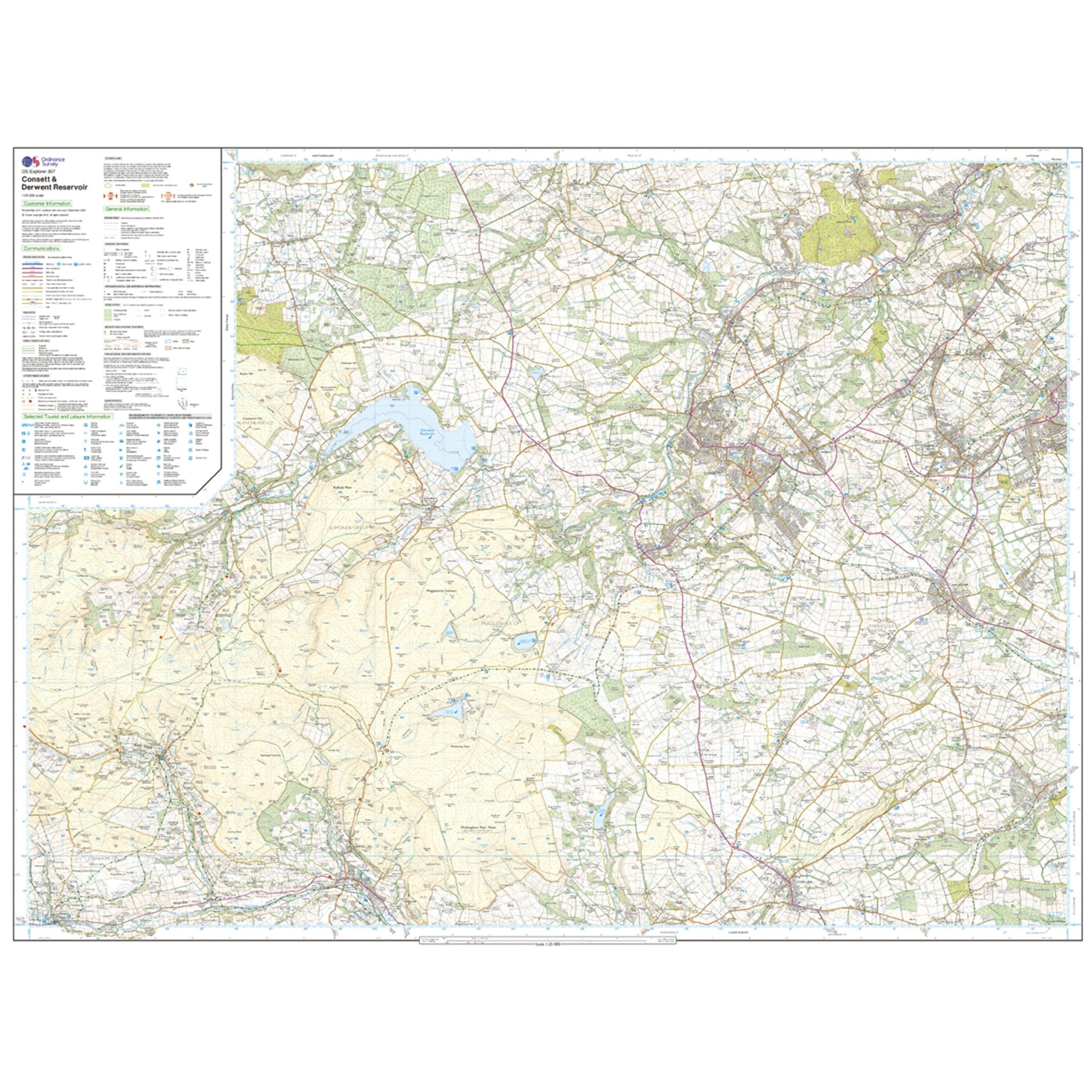 Explorer 307 Consett  Derwent Reservoir Map With Digital Version - Image 3