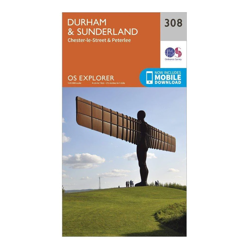 Explorer 308 Durham & Sunderland Map With Digital Version - Image 4