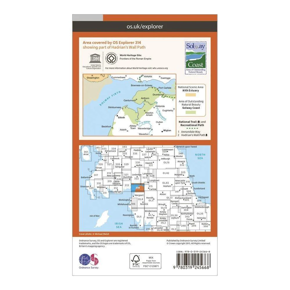 Explorer 314 Solway Firth Silloth Map With Digital Version - Image 2
