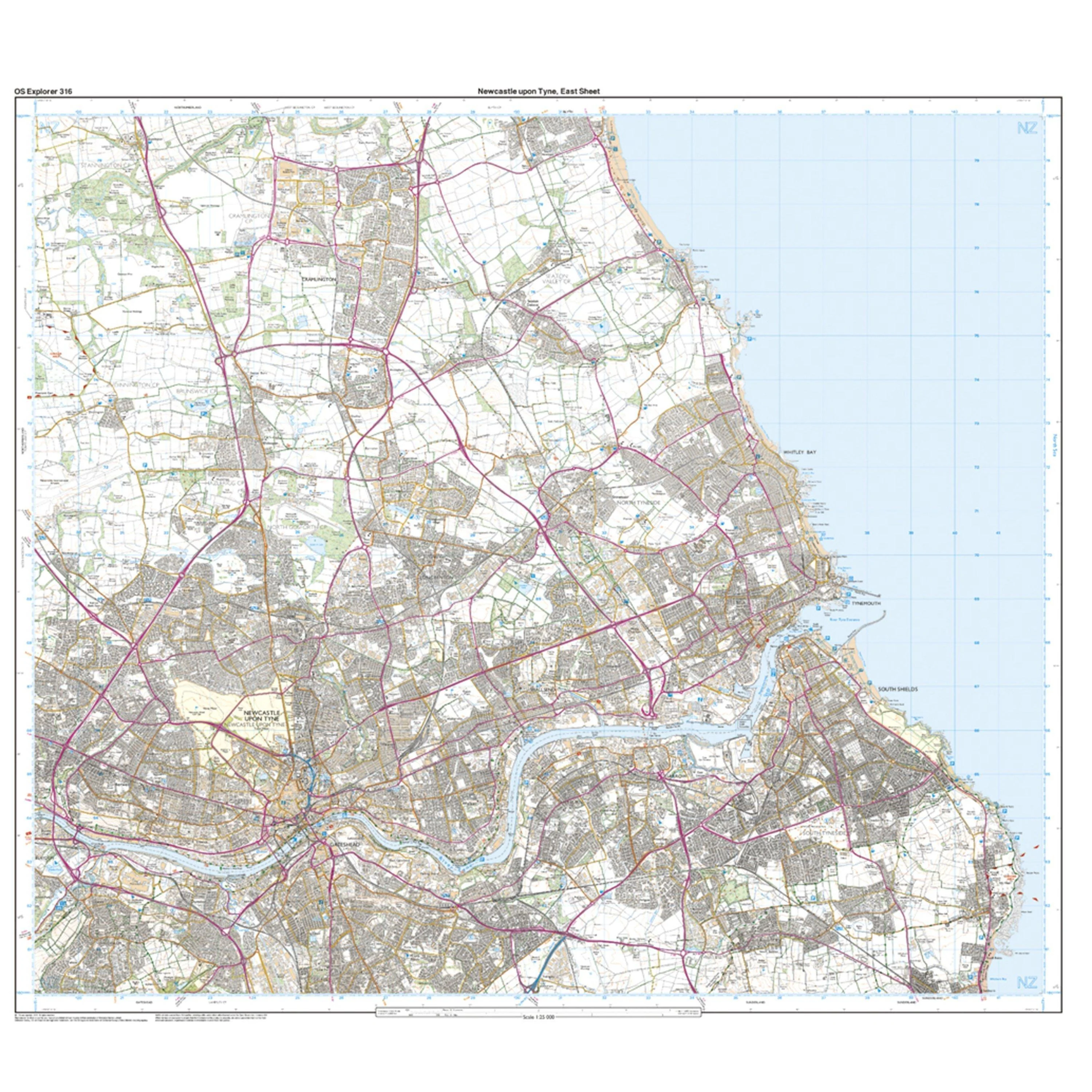 Explorer 316 Newcastle upon Tyne Map With Digital Version - Image 3
