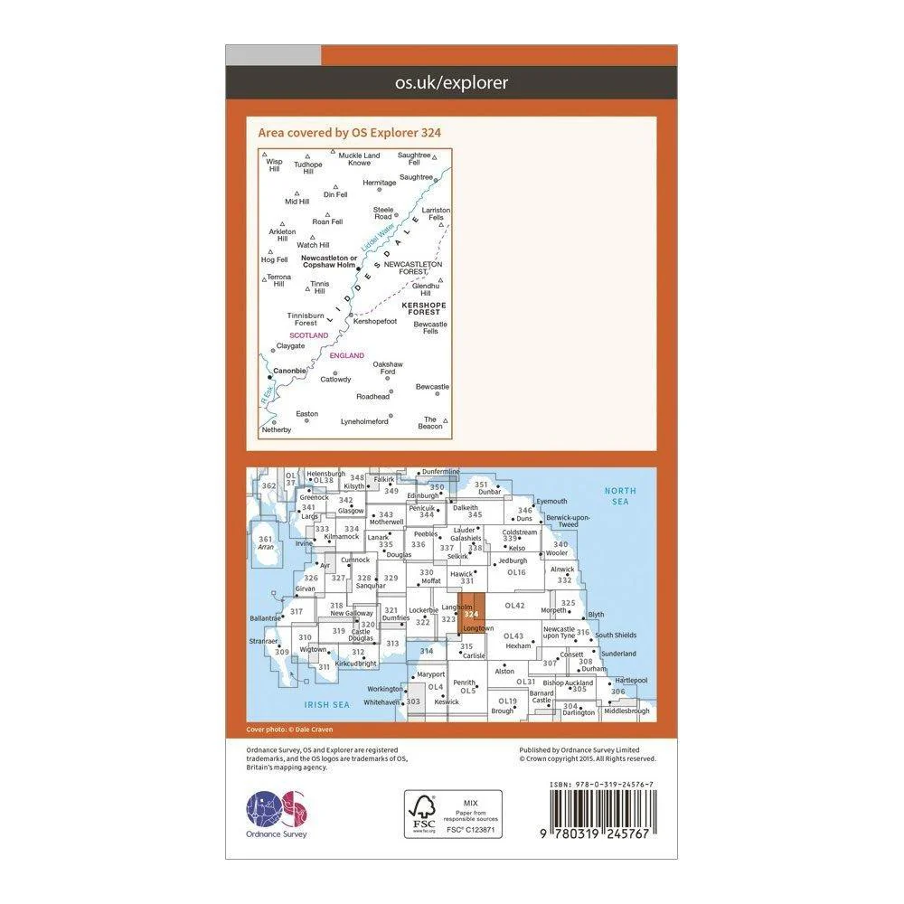 Explorer 324 Liddesdale & Kershope Forest Map With Digital Version - Image 2