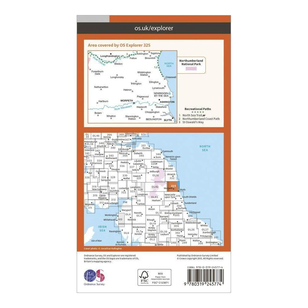 Explorer 325 Morpeth & Blyth Map With Digital Version - Image 2