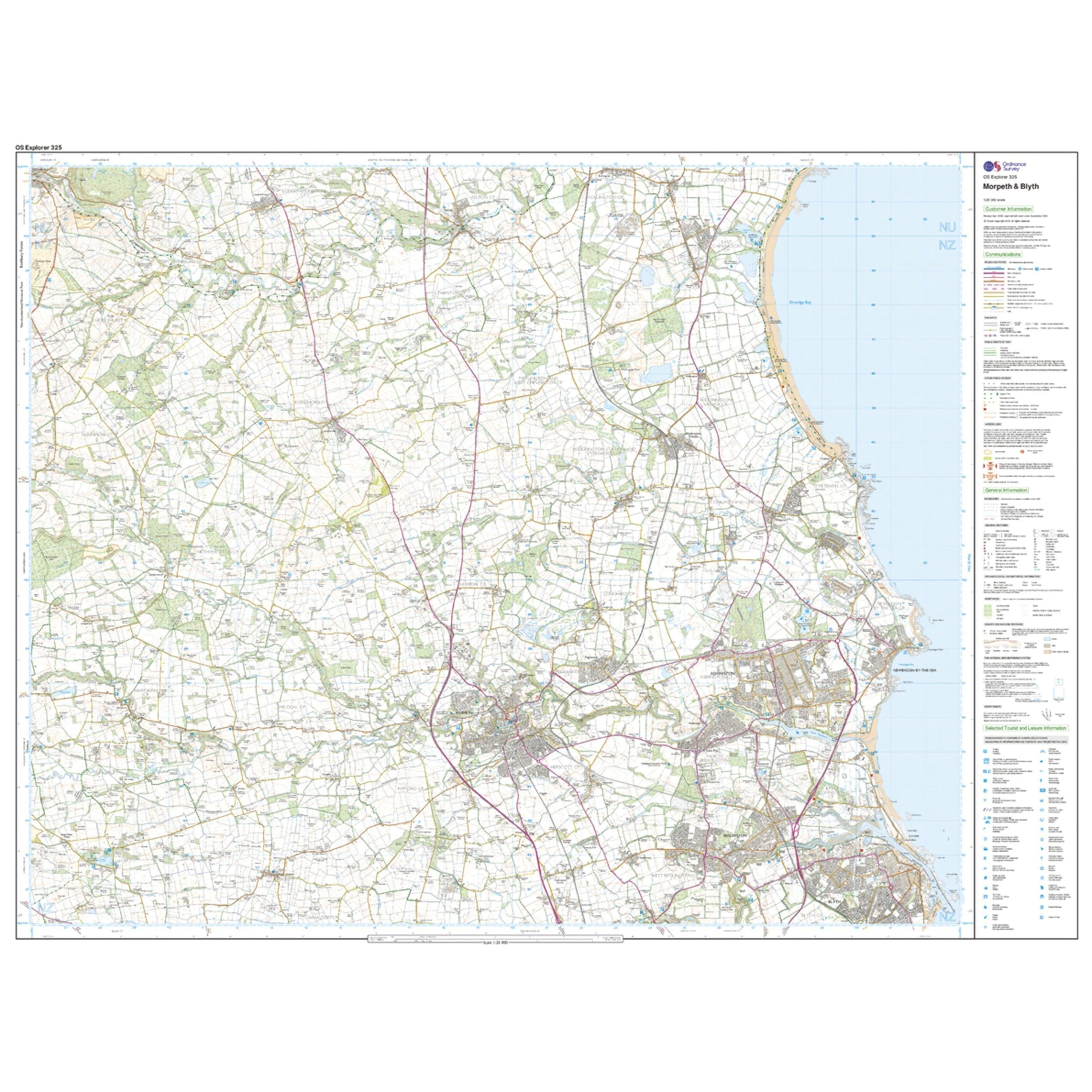 Explorer 325 Morpeth & Blyth Map With Digital Version - Image 3