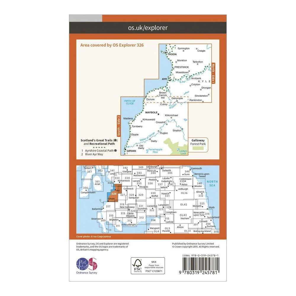 Explorer 326 Ayr & Troon Map With Digital Version - Image 2