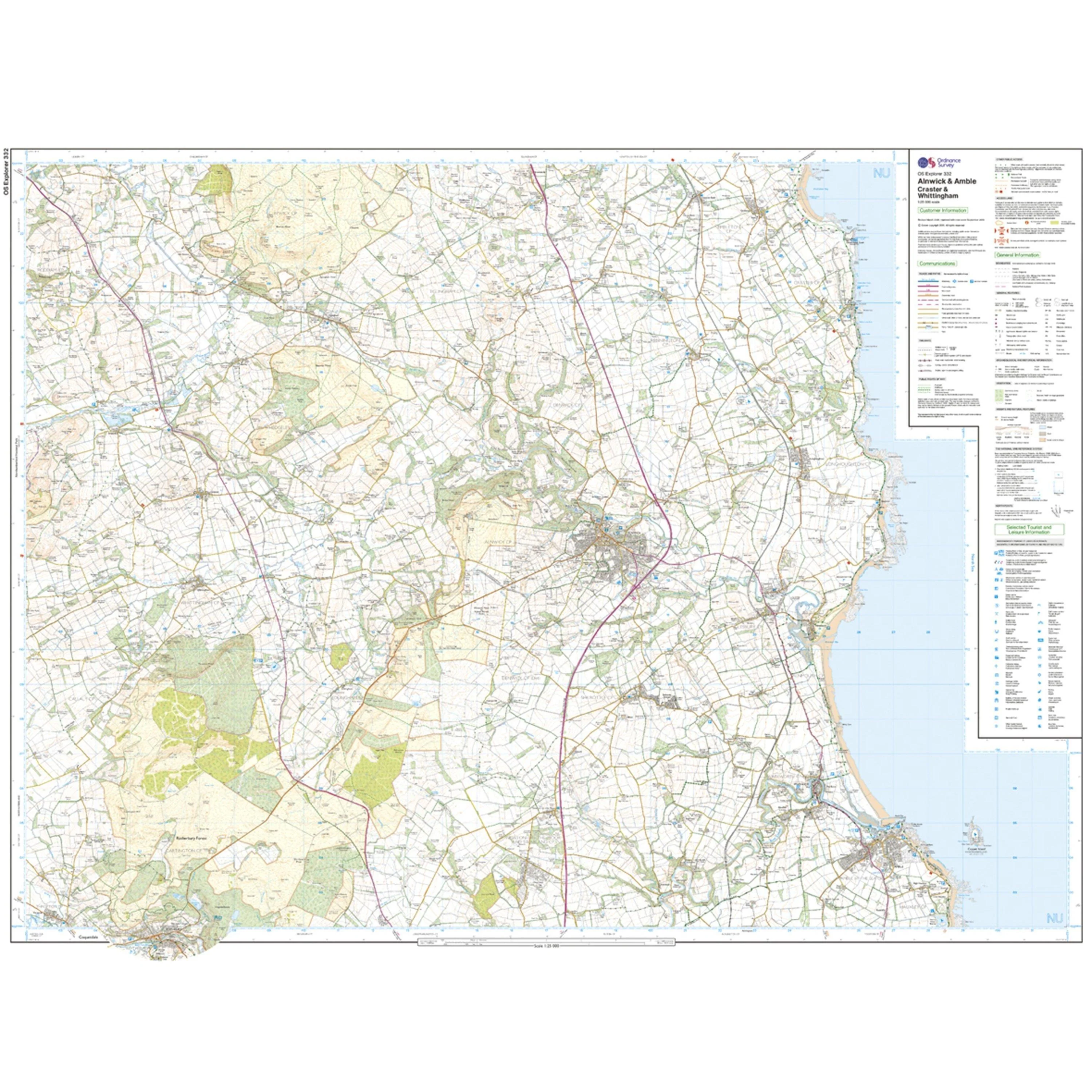 Explorer 332 Alnwick & Amble Map With Digital Version - Image 3