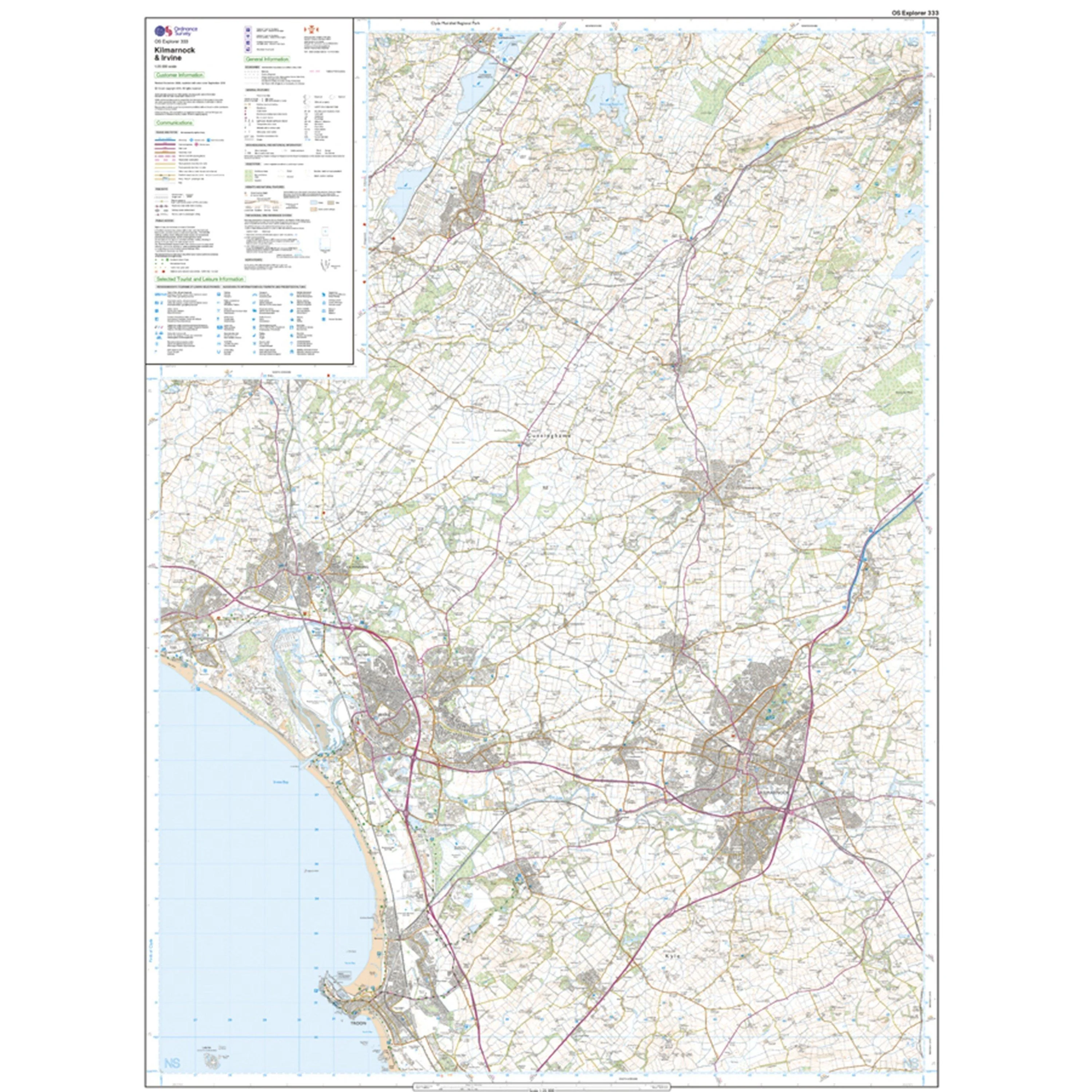 Explorer 333 Kilmarnock & Irvine Map With Digital Version - Image 3