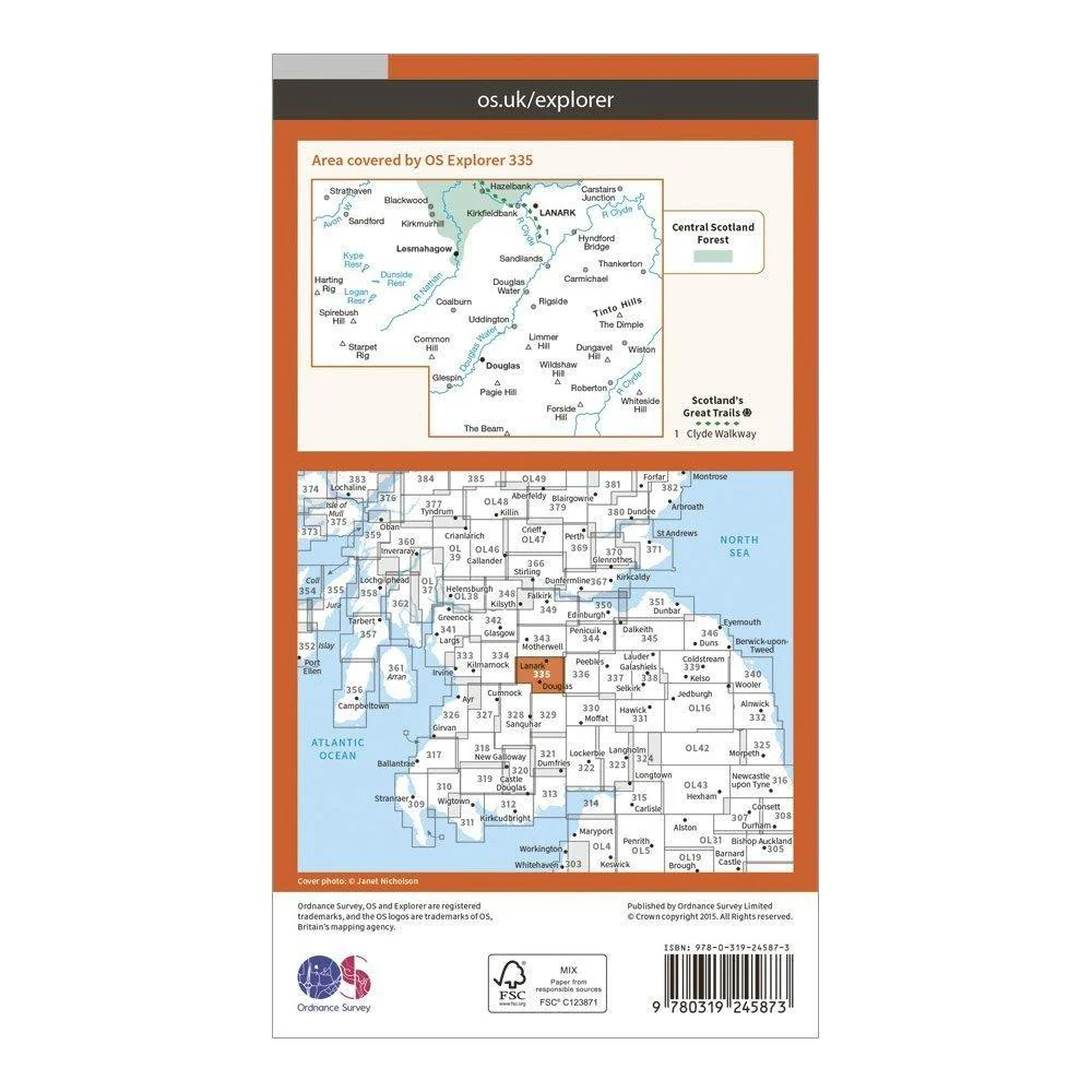 Explorer 335 Lanark & Tinto Hills Map With Digital Version - Image 2