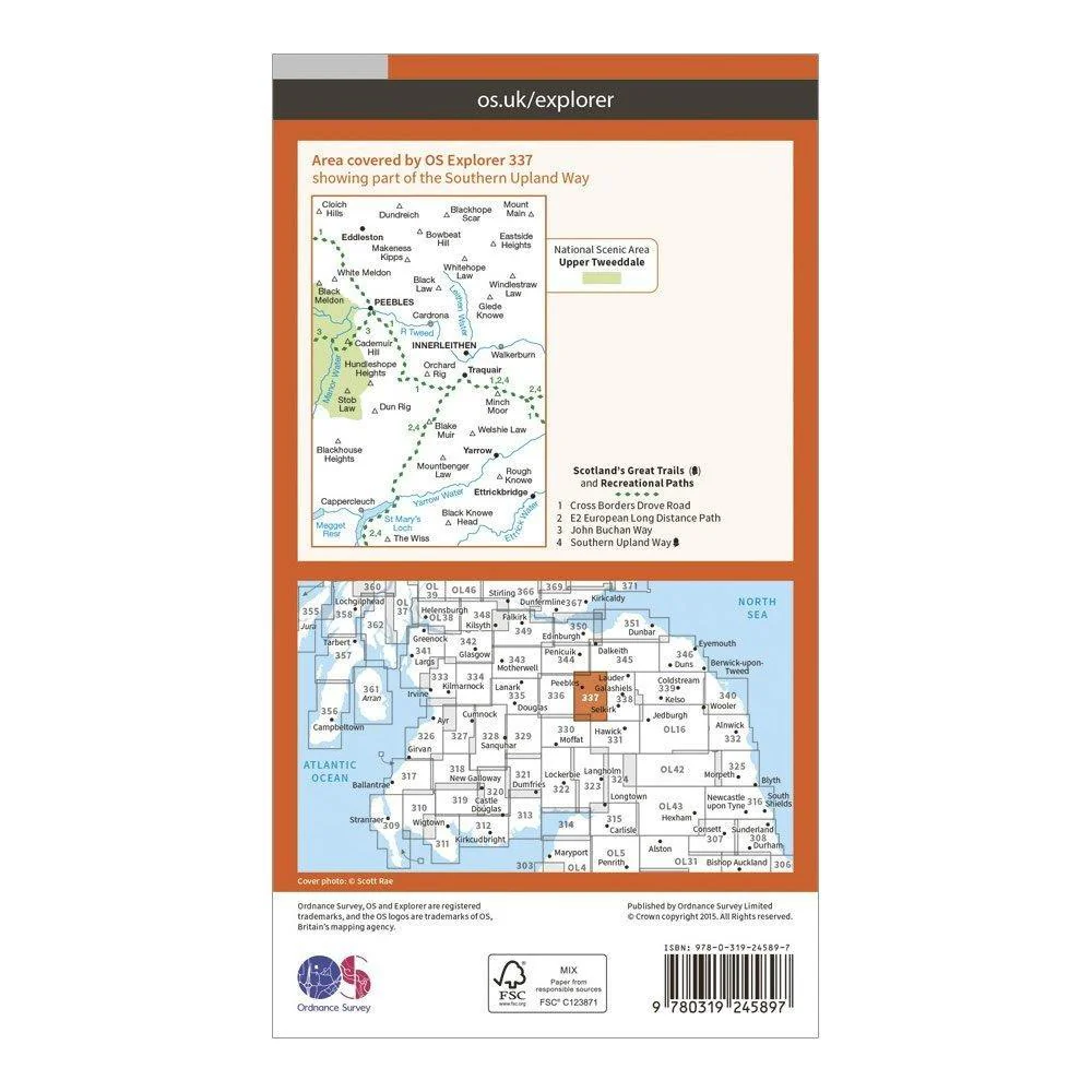 Explorer 337 Peebles & Interleithen Map With Digital Version - Image 2