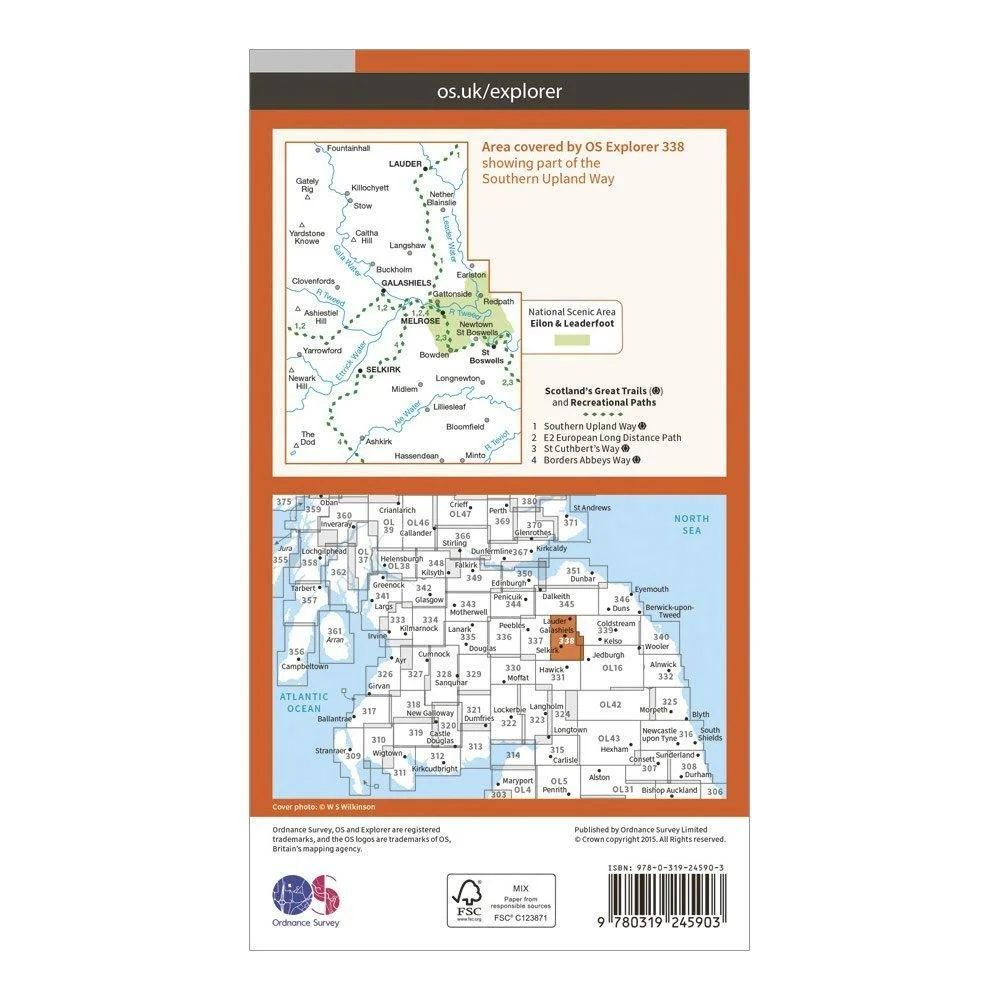 Explorer 338 Galashiels, Selkirk & Melrose Map With Digital Version - Image 2