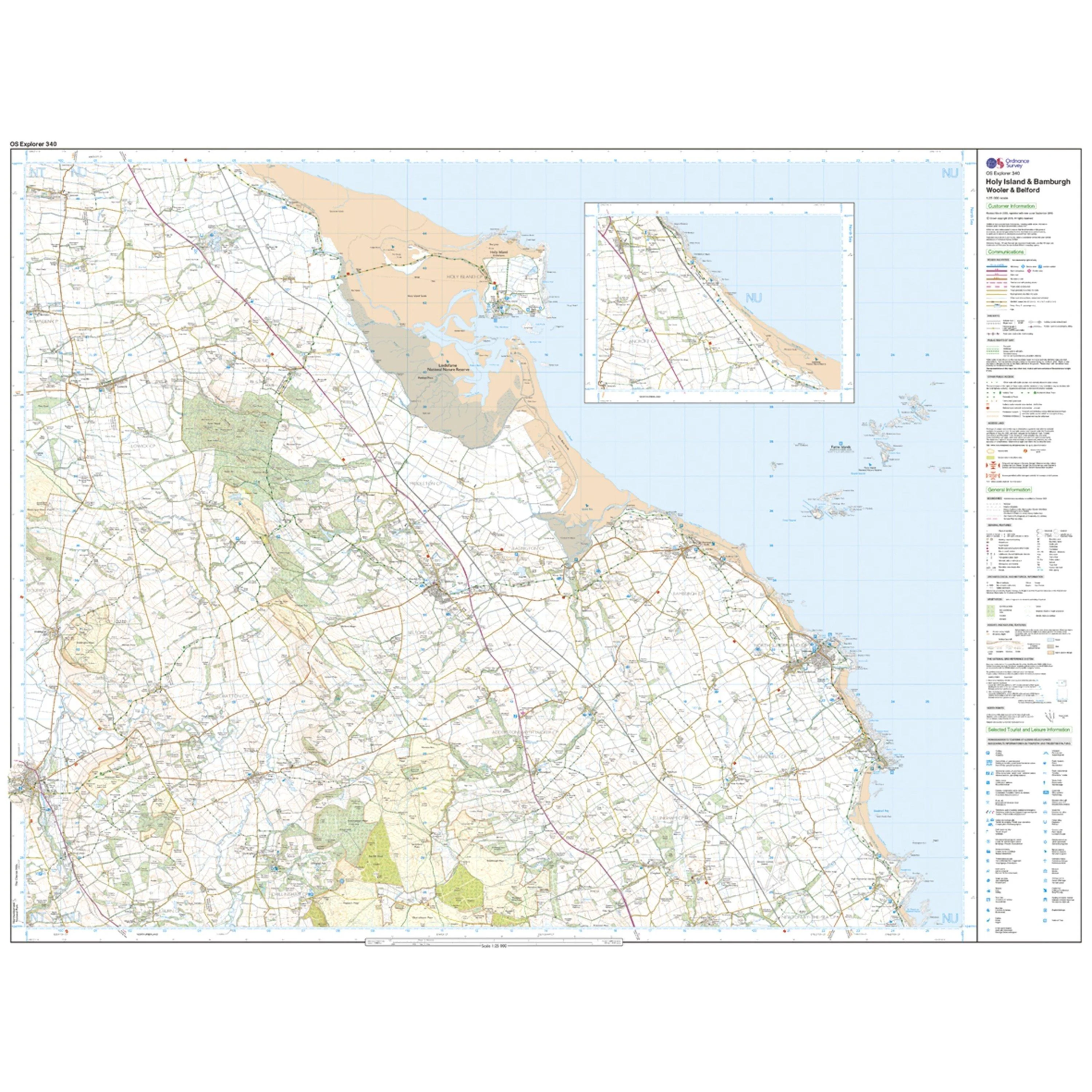 Explorer 340 Holy Island & Bamburgh Map With Digital - Image 3