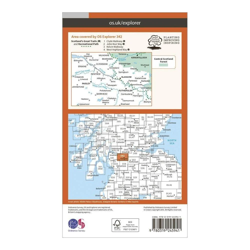 Explorer 342 Glasgow Map With Digital Version - Image 2