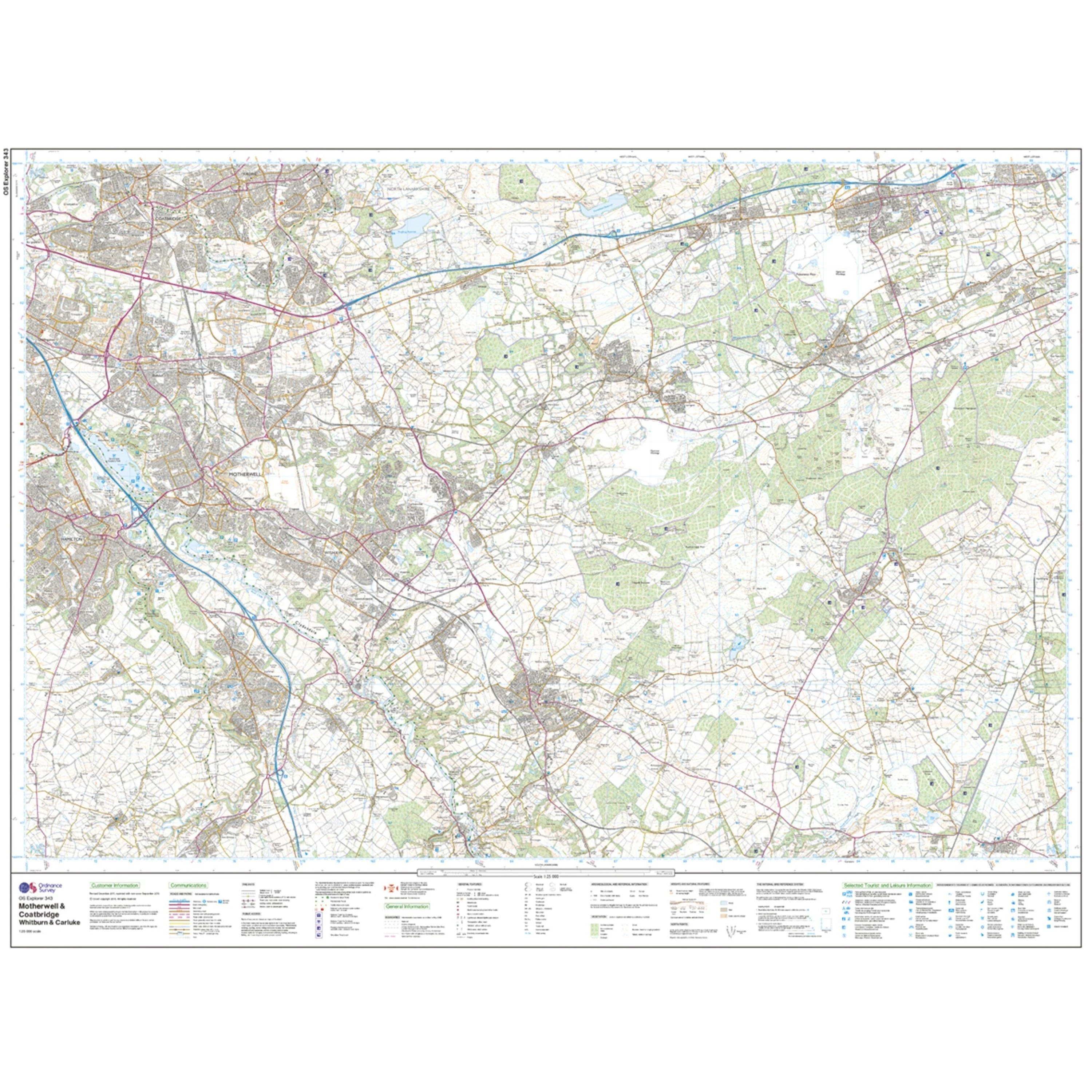 Explorer 343 Motherwell & Coatbridge Map With Digital Version - Image 3
