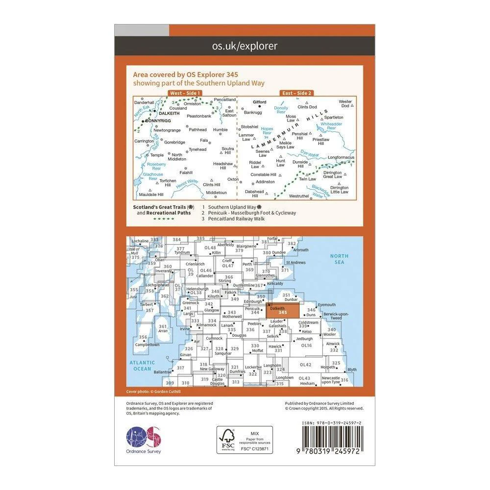 Explorer 345 Lammermuir Hills Map With Digital Version - Image 2