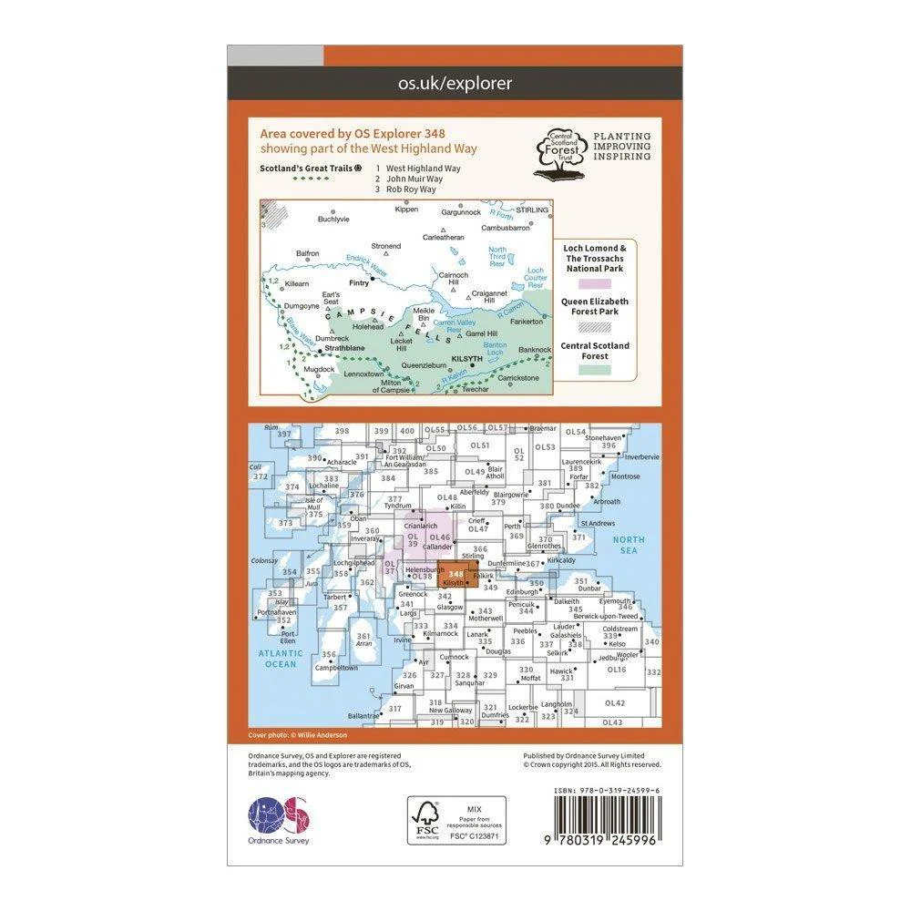 Explorer 348 Campsie Fells Map With Digital Version - Image 2