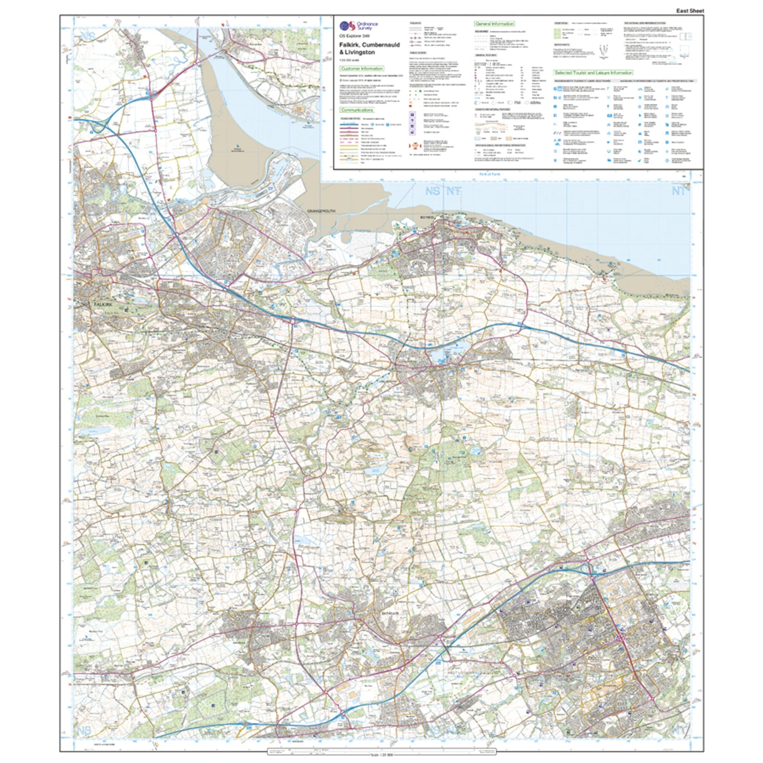 Explorer 349 Falkirk, Cumbernauld & Livingston Map With Digital Version - Image 3