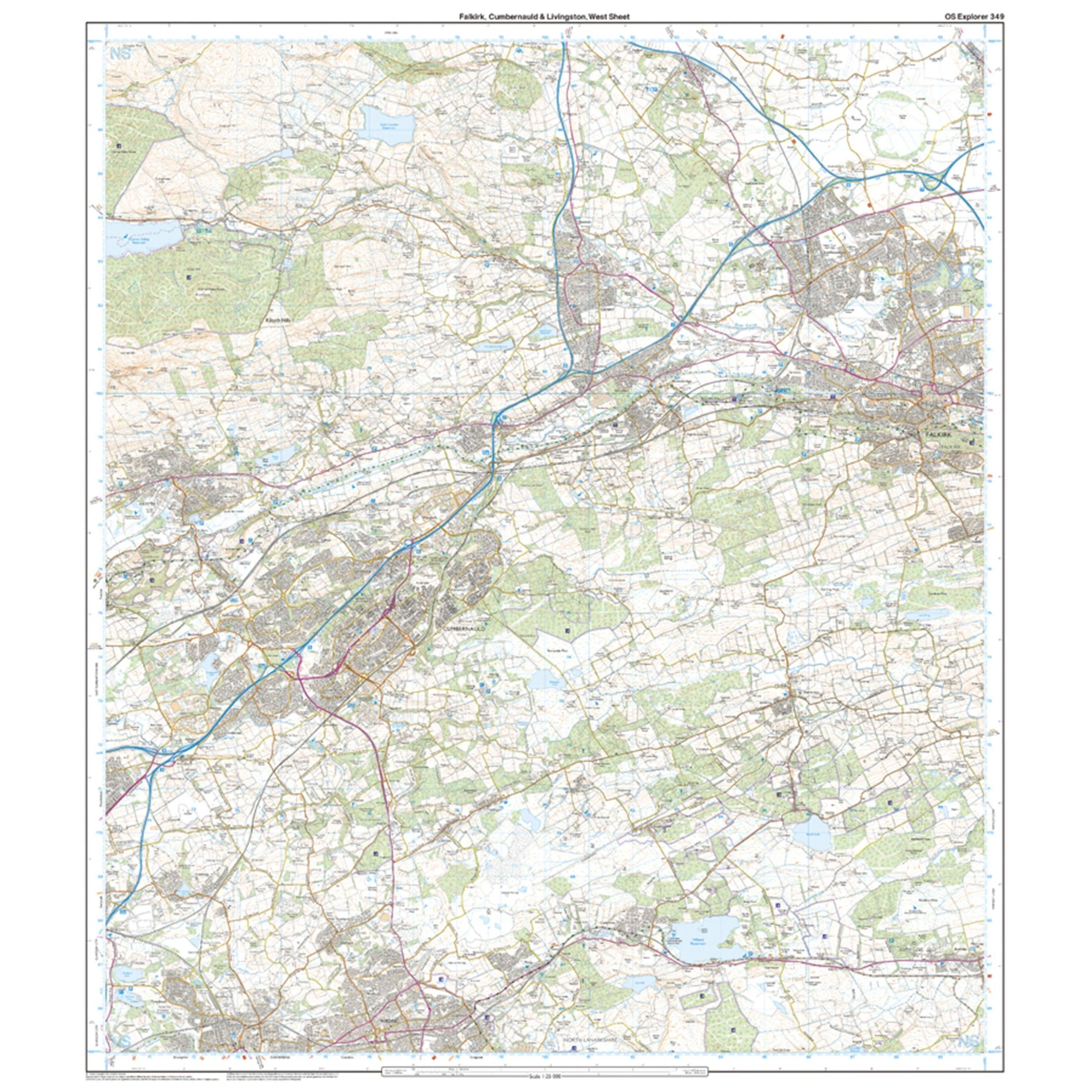 Explorer 349 Falkirk, Cumbernauld & Livingston Map With Digital Version - Image 4