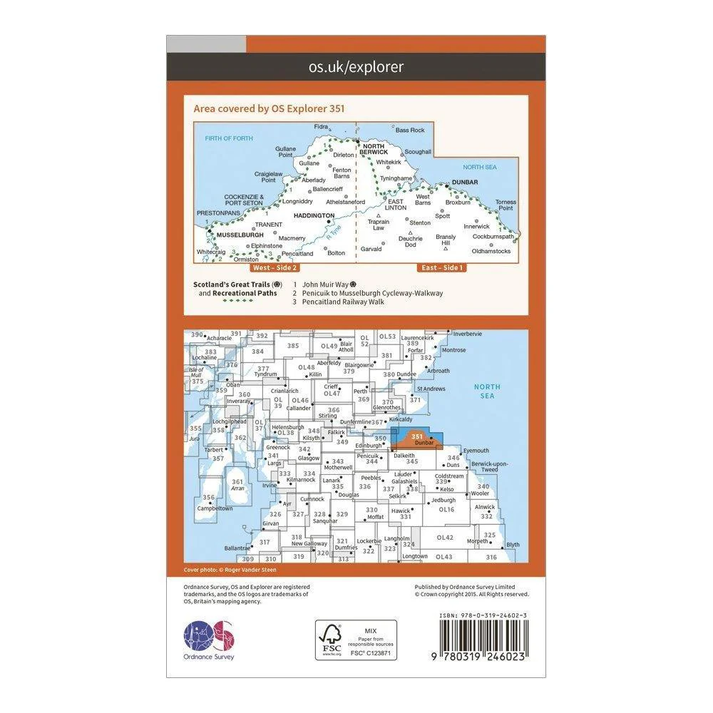 Explorer 351 Dunbar & North Berwick Map With Digital Version - Image 2