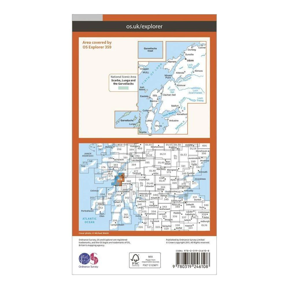 Explorer 359 Oban Kerrera  Loch Melfort Map With Digital Version - Image 2