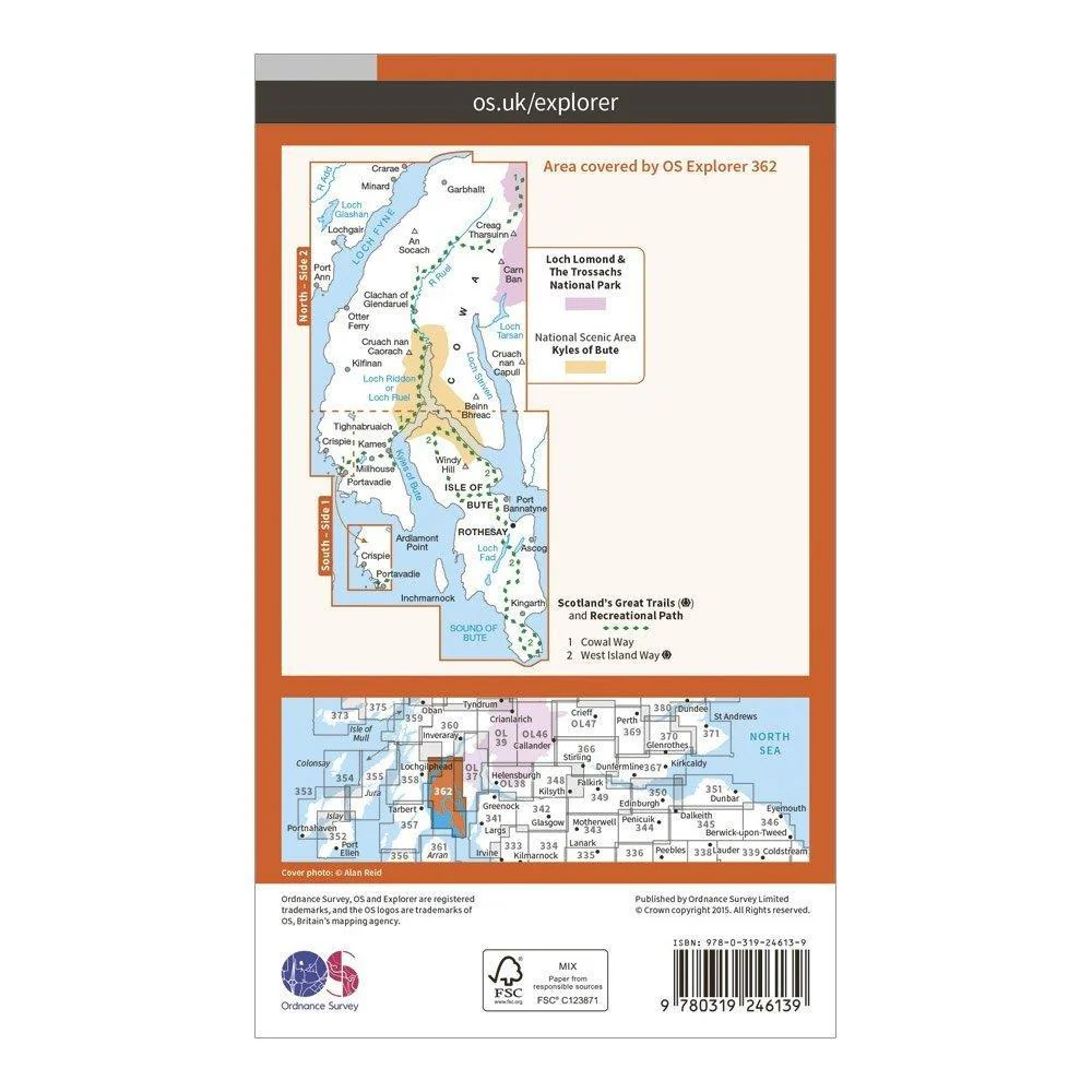 Explorer 362 Cowal West & Isle of Bute Map With Digital Version - Image 2