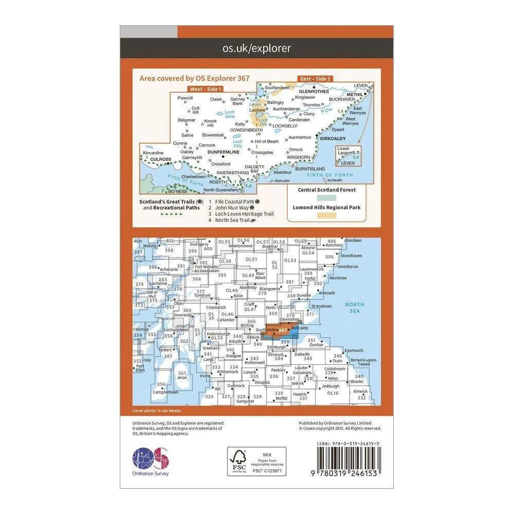 Explorer 367 Dunfermline Kirkcaldy  Glenrothes South Map With Digital Version - Image 2