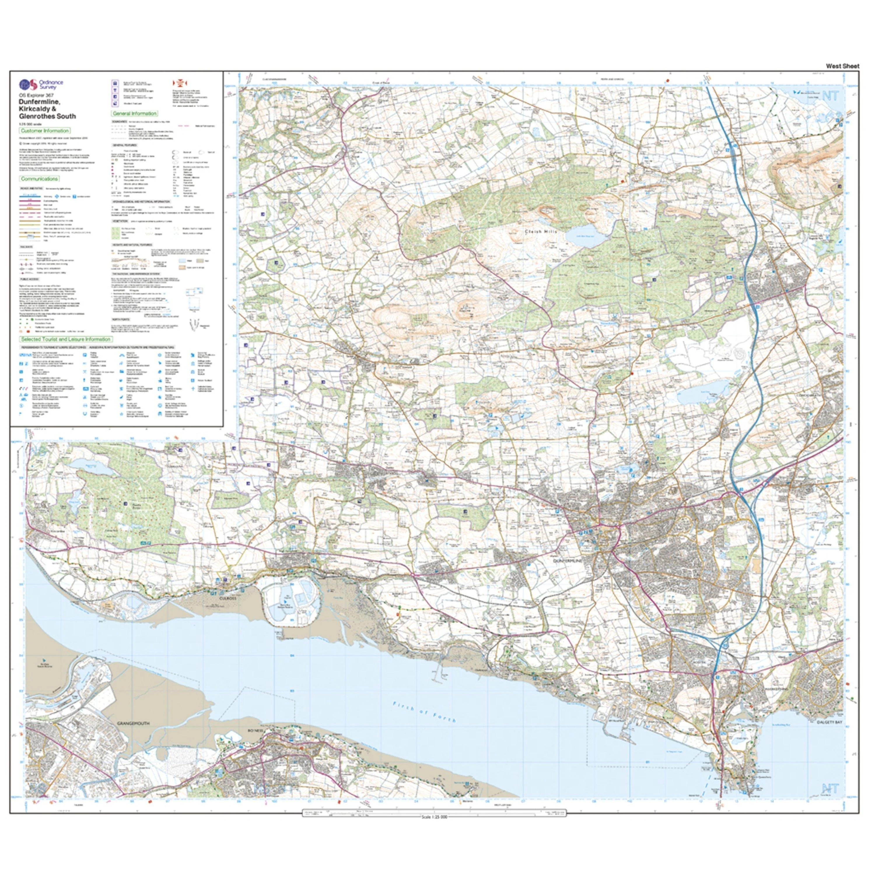 Explorer 367 Dunfermline Kirkcaldy  Glenrothes South Map With Digital Version - Image 4