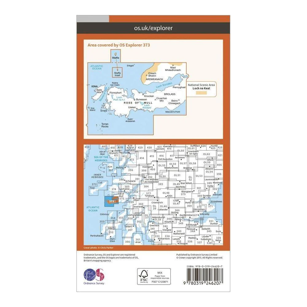 Explorer 373 Iona, Staffa & Ross of Mull Map With Digital Version - Image 2