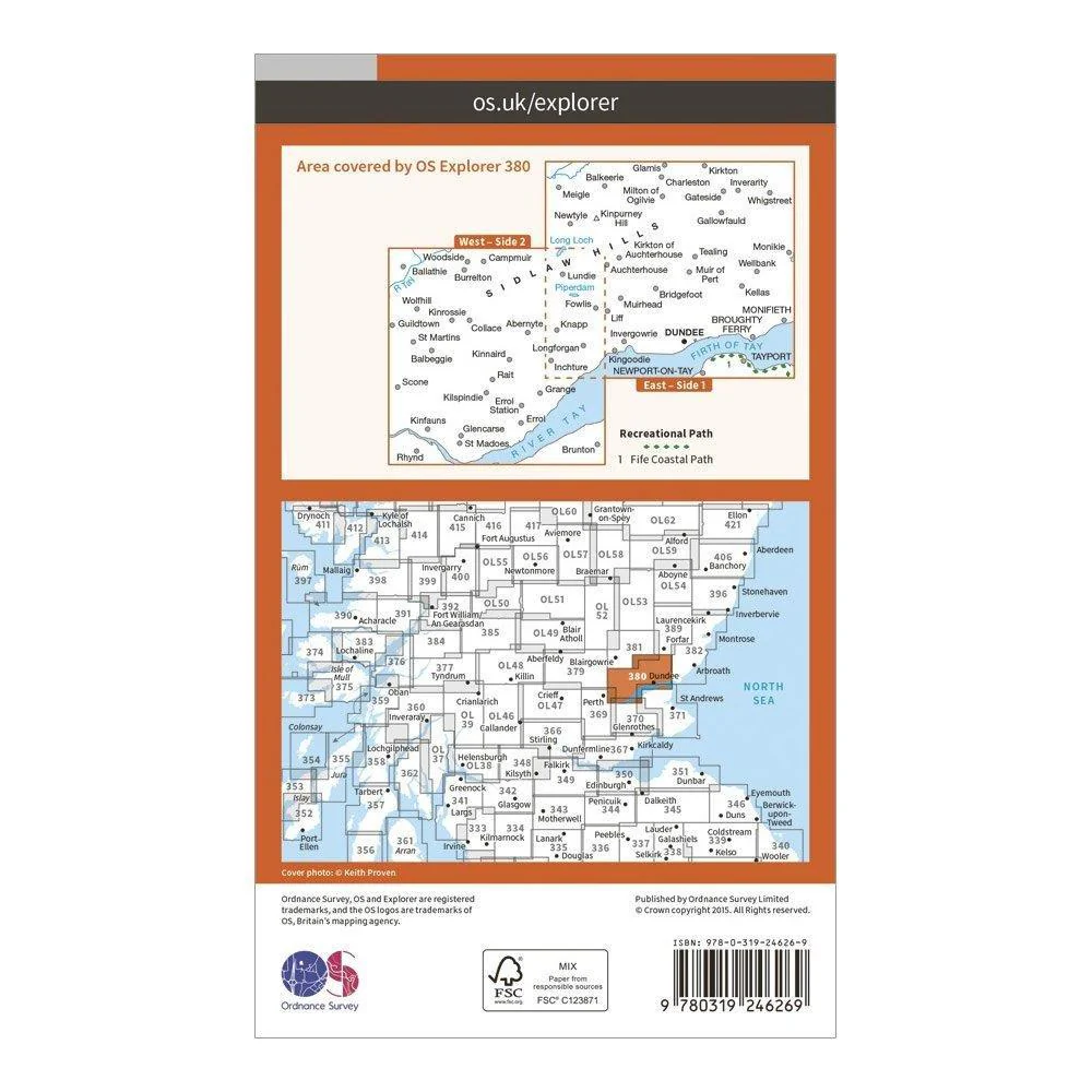 Explorer 380 Dundee & Sidlaw Hills Map With Digital Version - Image 2