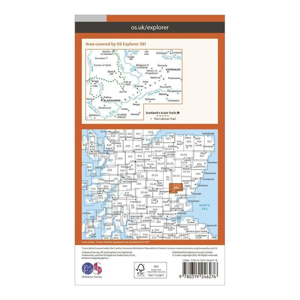 Explorer 381 Blairgowrie, Kirriemuir & Glamis Map With Digital Version - Image 2