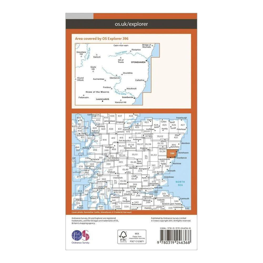 Explorer 396 Stonehaven, Inverbervie & Laurencekirk Map With Digital Version - Image 2