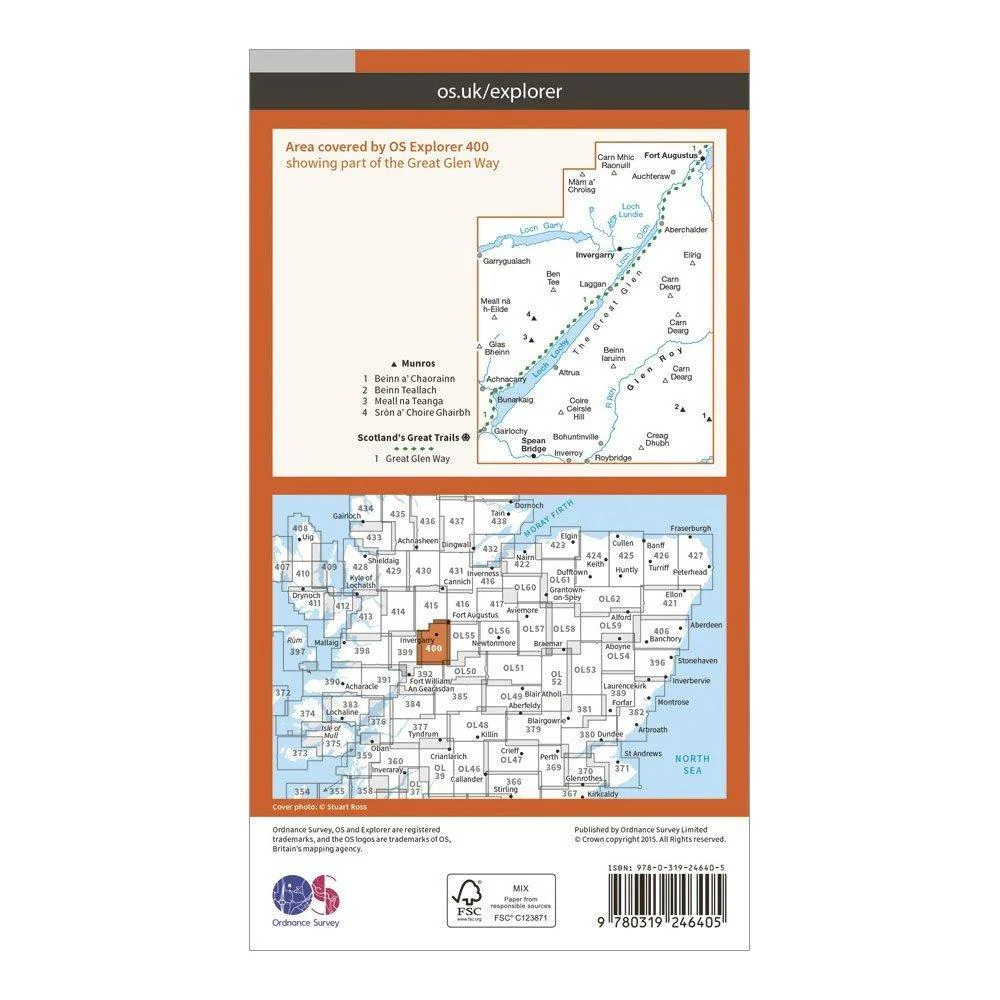 Explorer 400 Loch Lochy & Glen Roy Map With Digital Version - Image 2