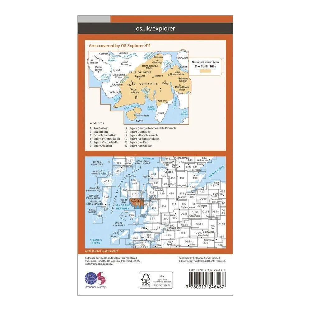 Explorer 411 Skye  Cuillin Hills Map With Digital Version - Image 2