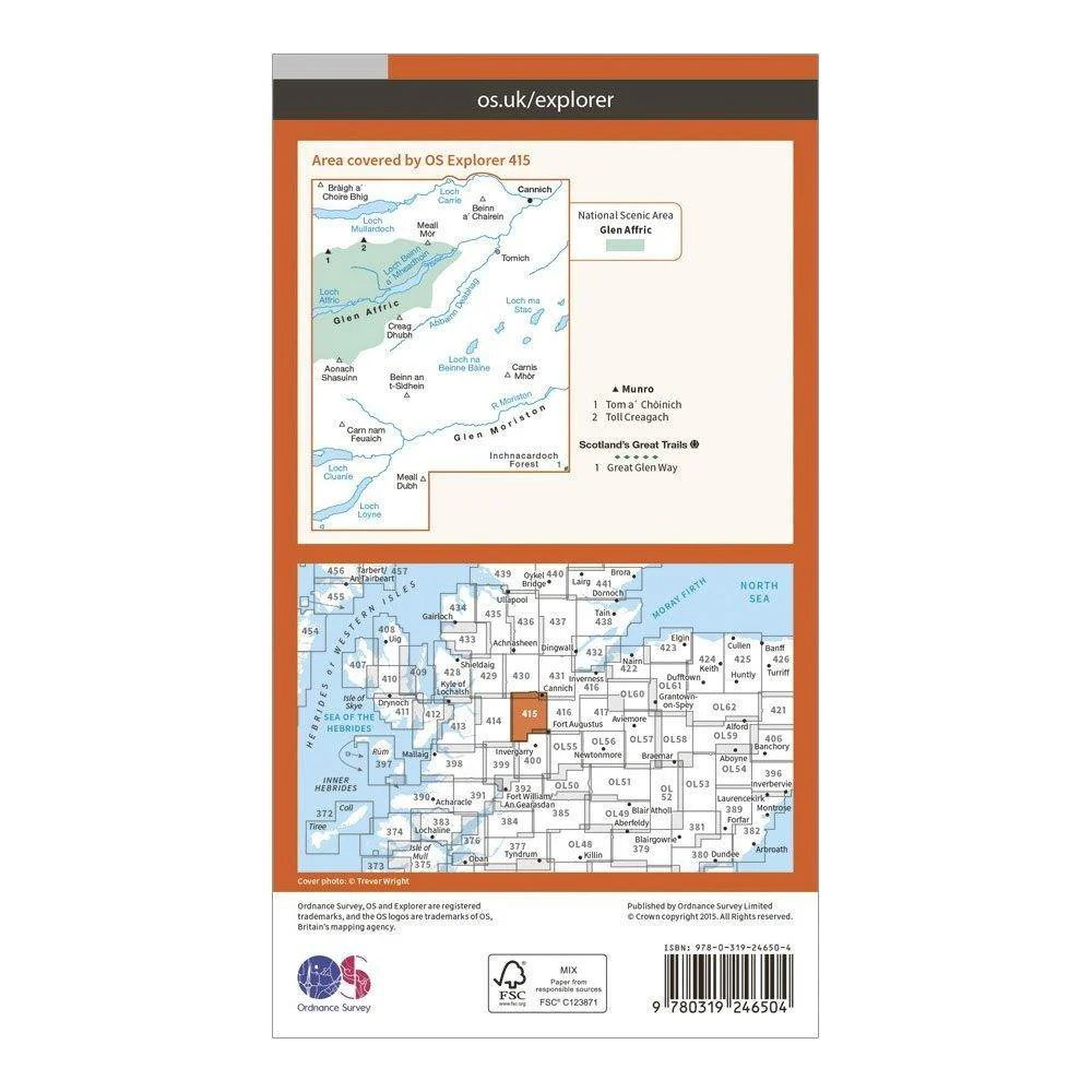 Explorer 415 Glen Affric & Glen Moriston Map With Digital Version - Image 2