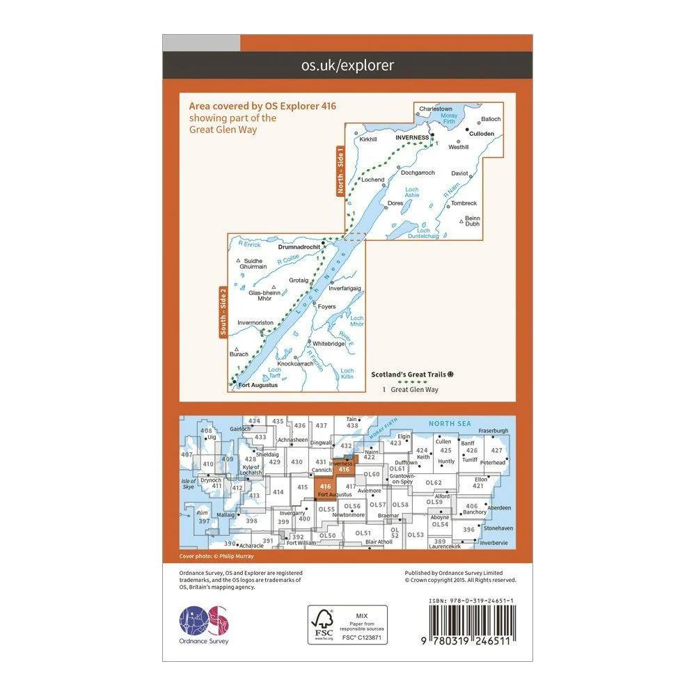 Explorer 416 Inverness, Loch Ness & Culloden Map With Digital Version - Image 2
