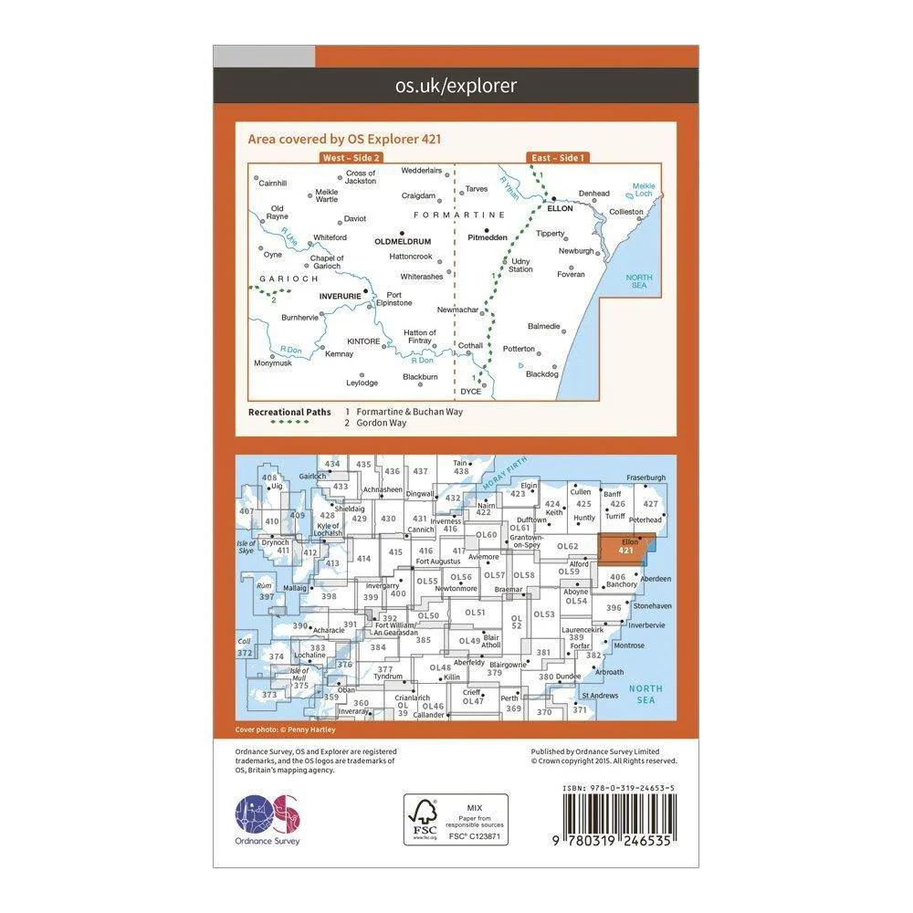 Explorer 421 Ellon & Inverurie Map With Digital Version - Image 2