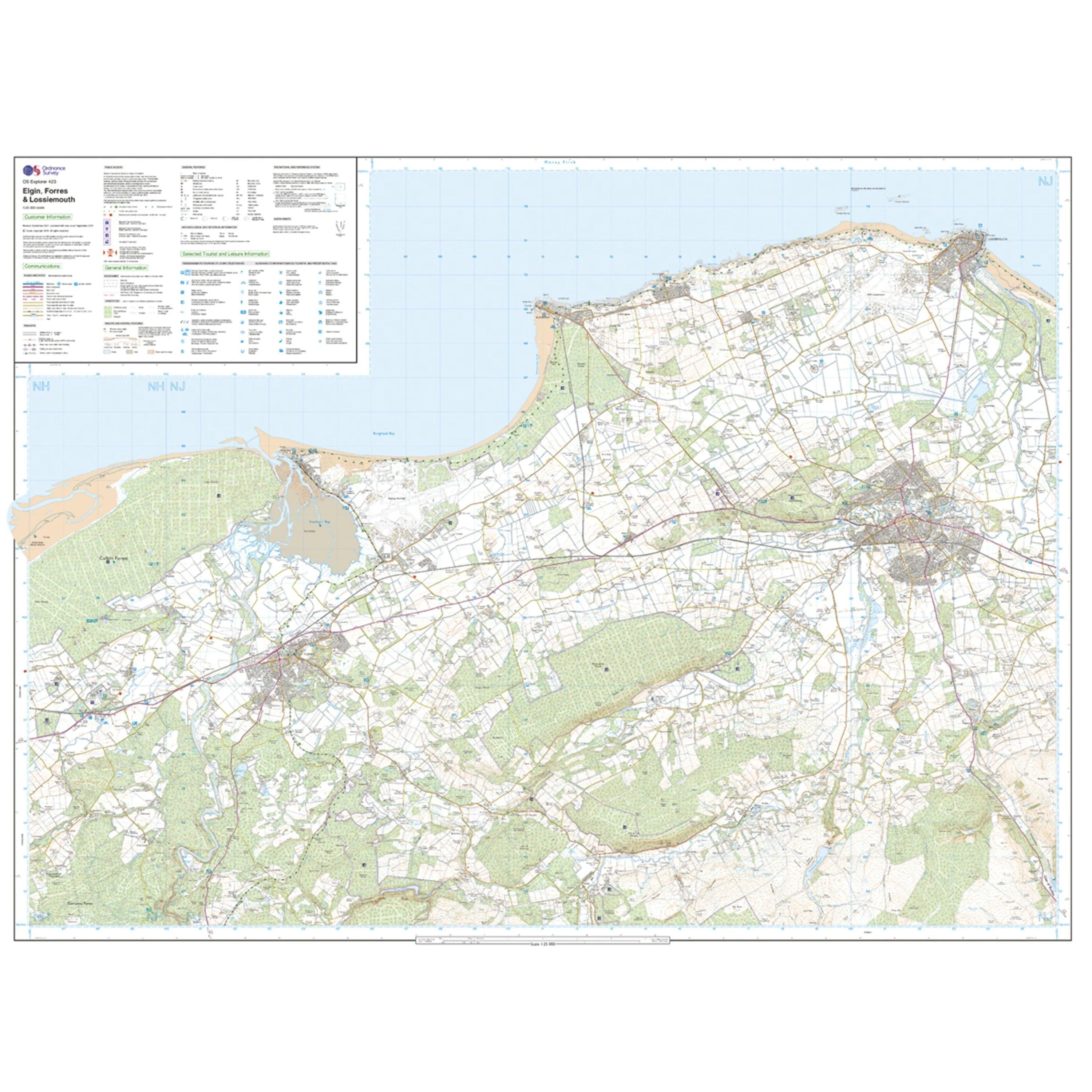 Explorer 423 Elgin, Forres & Lossiemouth Map With Digital Version - Image 3